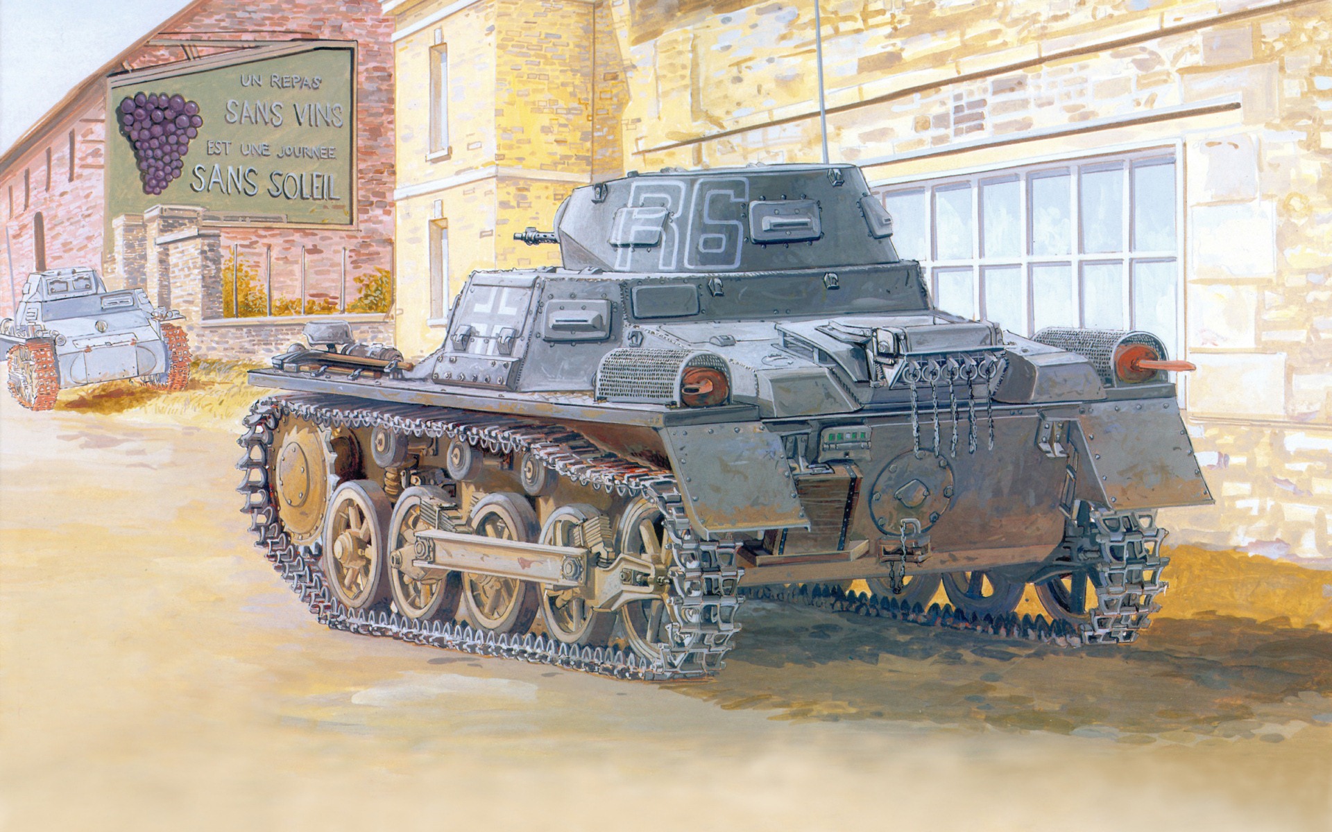 Tanques blindados militares, fondos de pantalla de pintura de alta definición #11 - 1920x1200