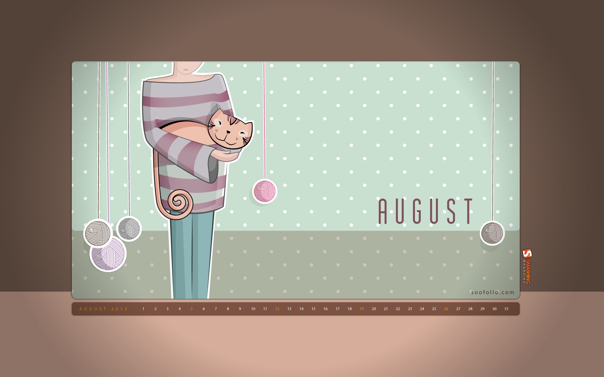 August 2012 Kalender Wallpapers (1) #12 - 1920x1200