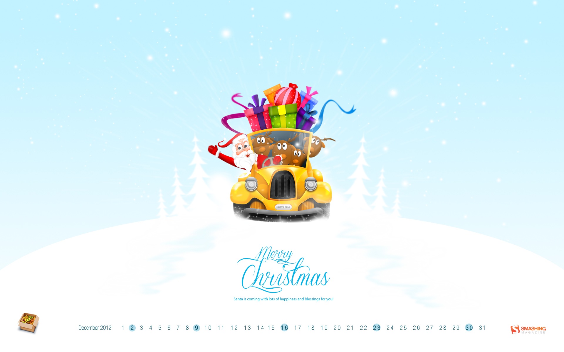 Dezember 2012 Kalender Wallpaper (2) #7 - 1920x1200