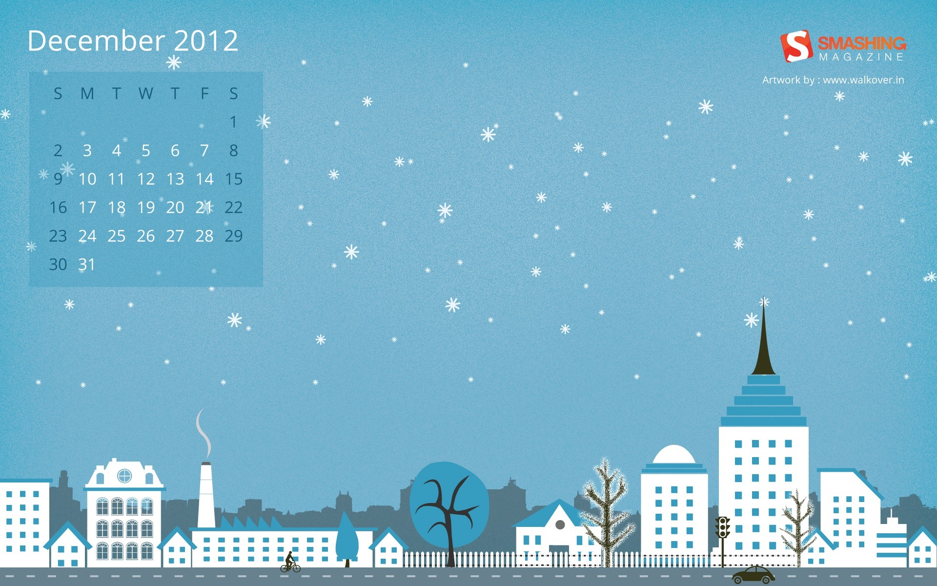 2012年12月カレンダー壁紙（2） #15 - 1920x1200