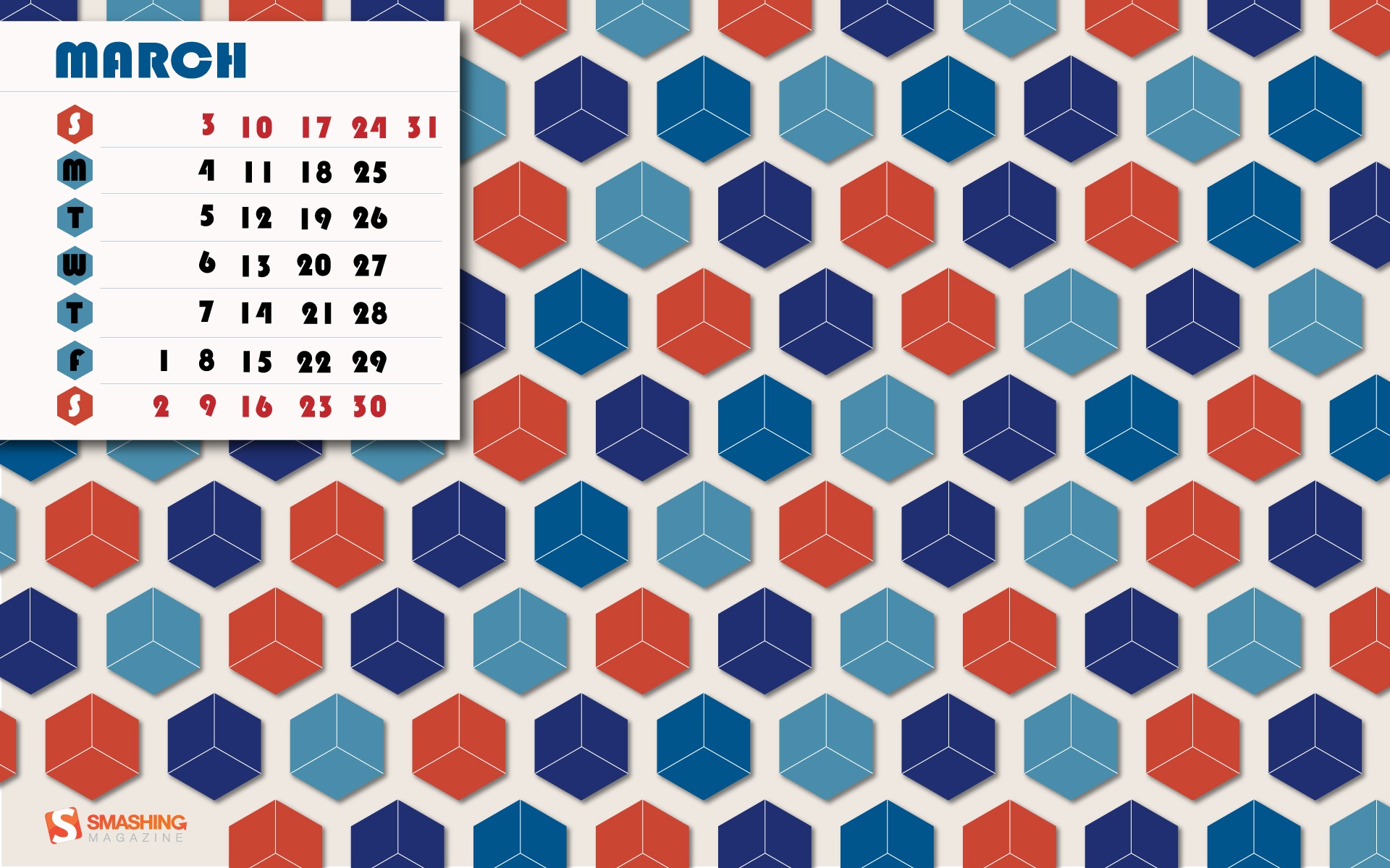 2013年3月 月曆壁紙(一) #10 - 1920x1200