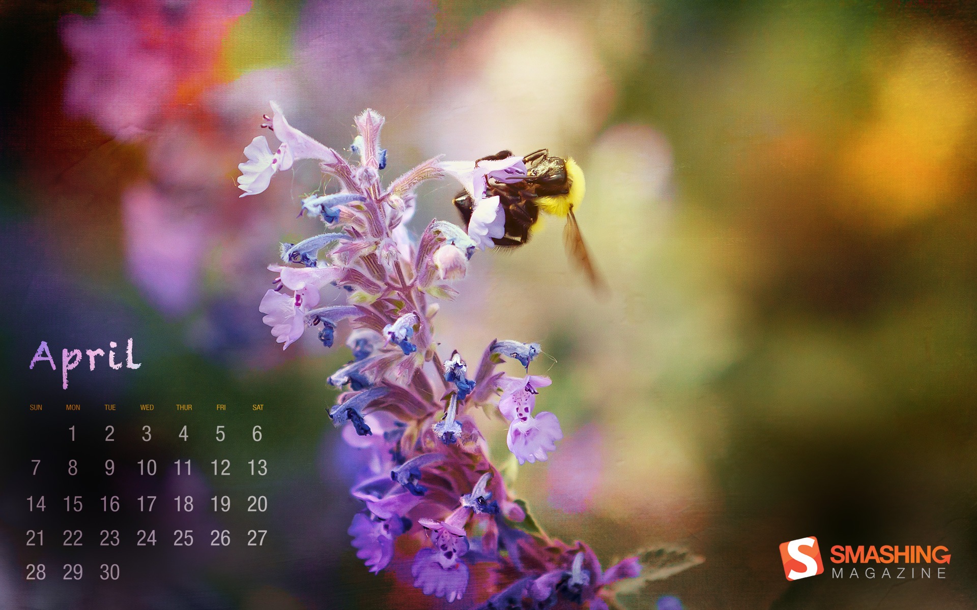 2013年4月 月曆壁紙(一) #1 - 1920x1200