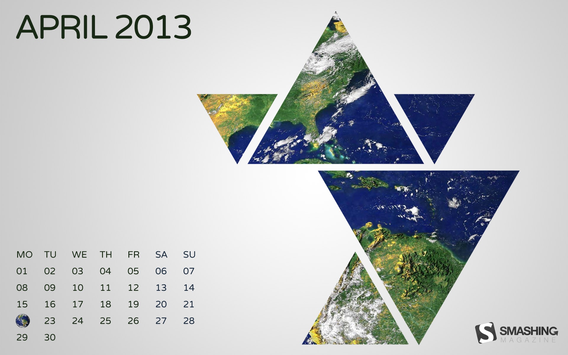 2013年4月 月曆壁紙(一) #6 - 1920x1200