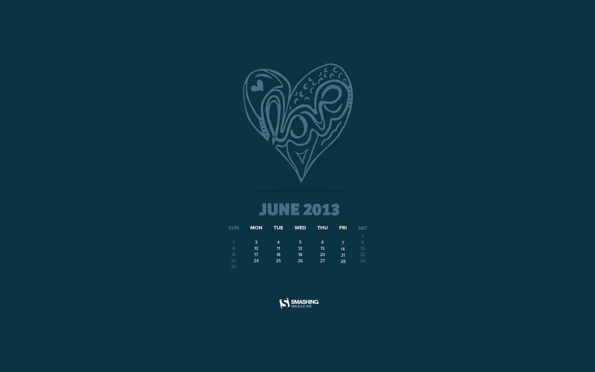 2013年6月 月曆壁紙(二) #8 - 1920x1200
