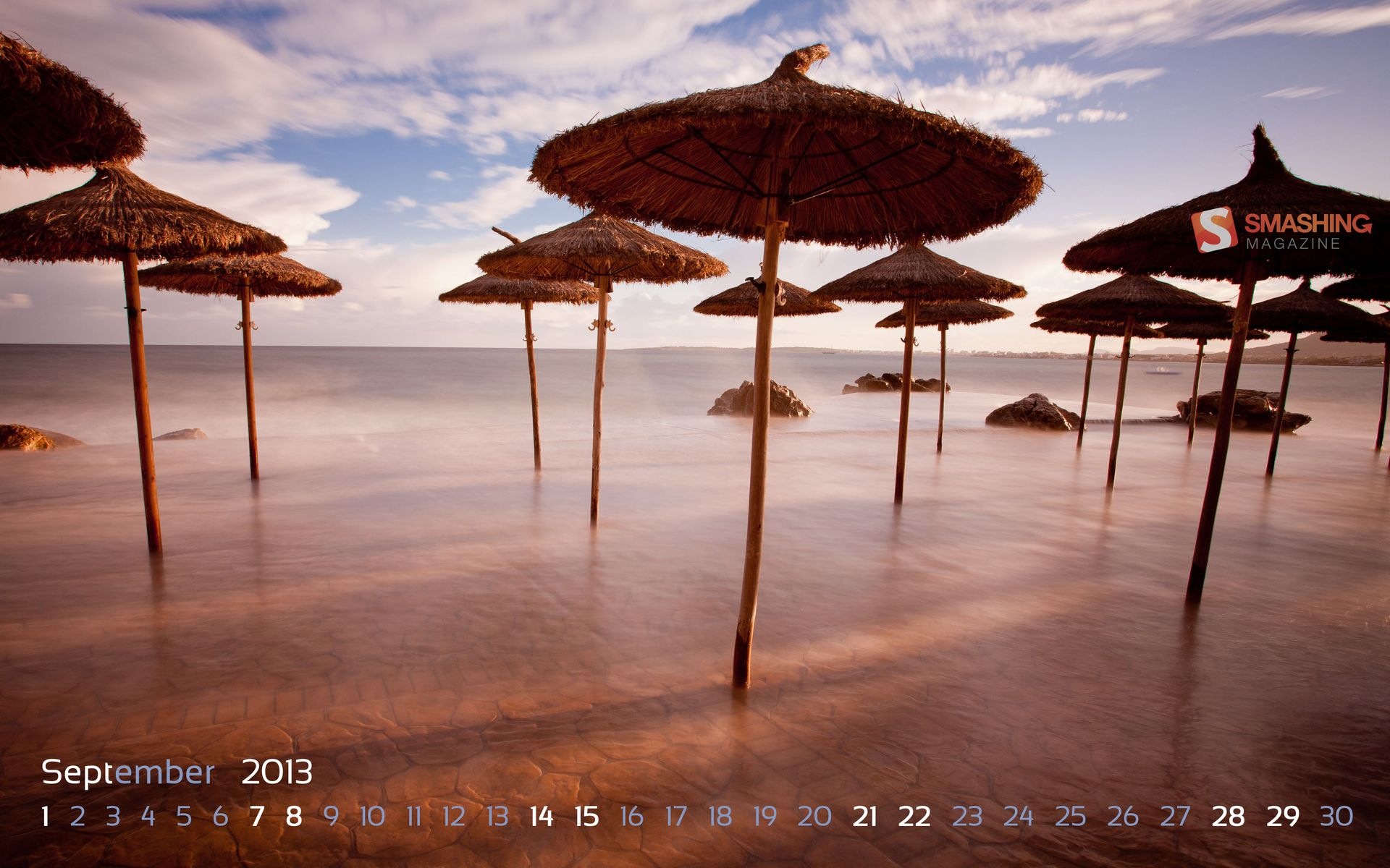 2013年8月 月曆壁紙(一) #1 - 1920x1200