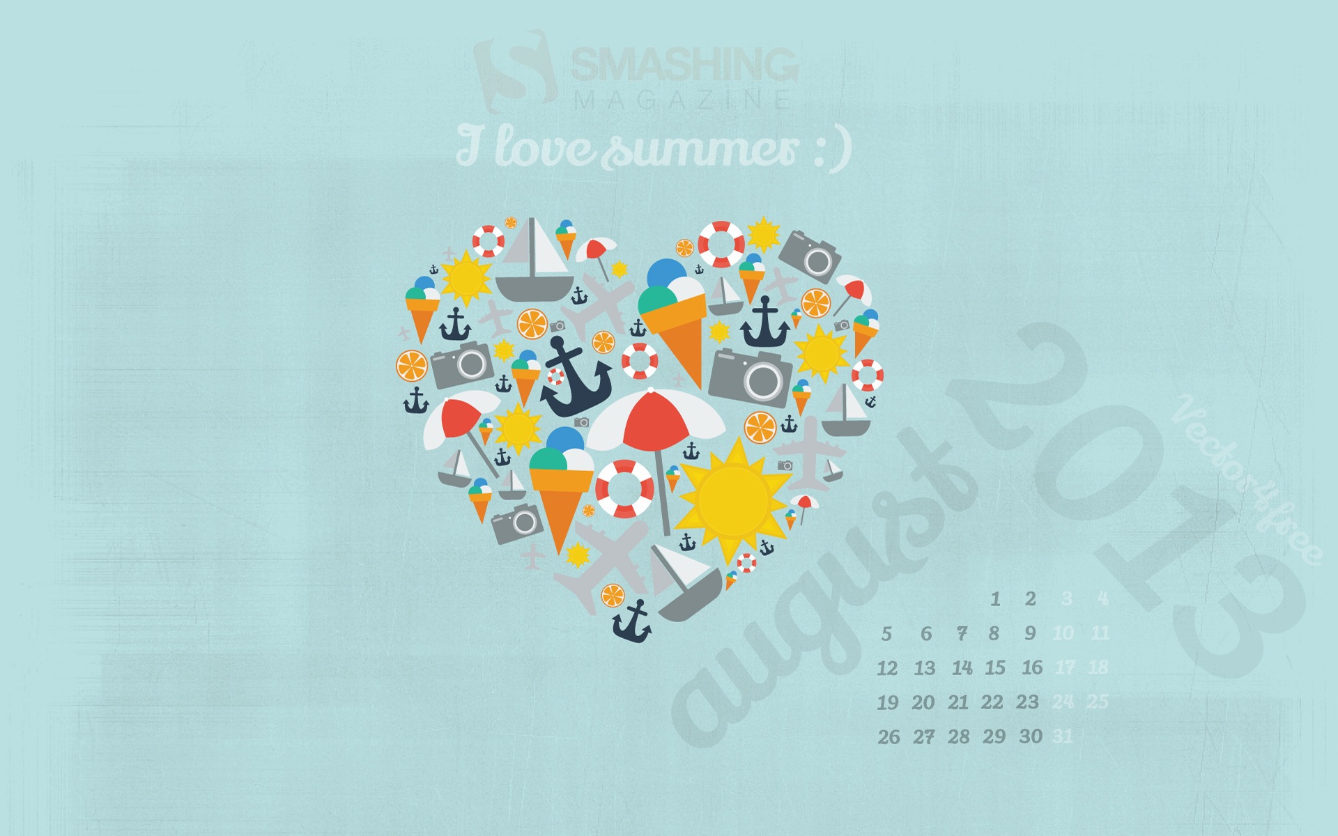 2013年8月 月曆壁紙(二) #6 - 1920x1200
