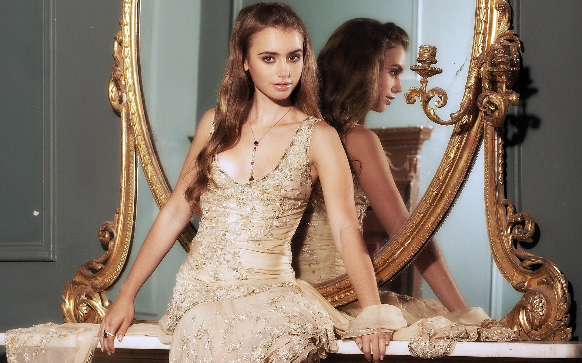 Lily Collins 莉莉·柯林斯 美女壁紙 #1 - 1920x1200