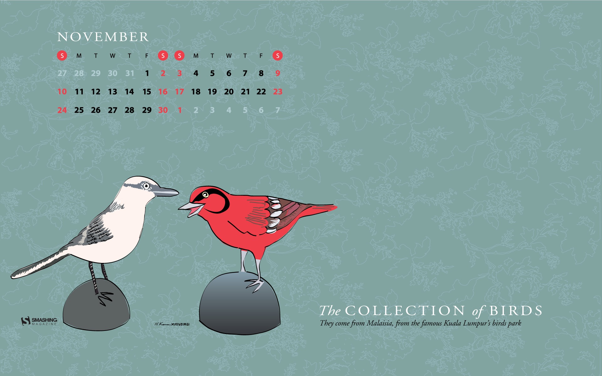 2013年11月 月曆壁紙(二) #4 - 1920x1200