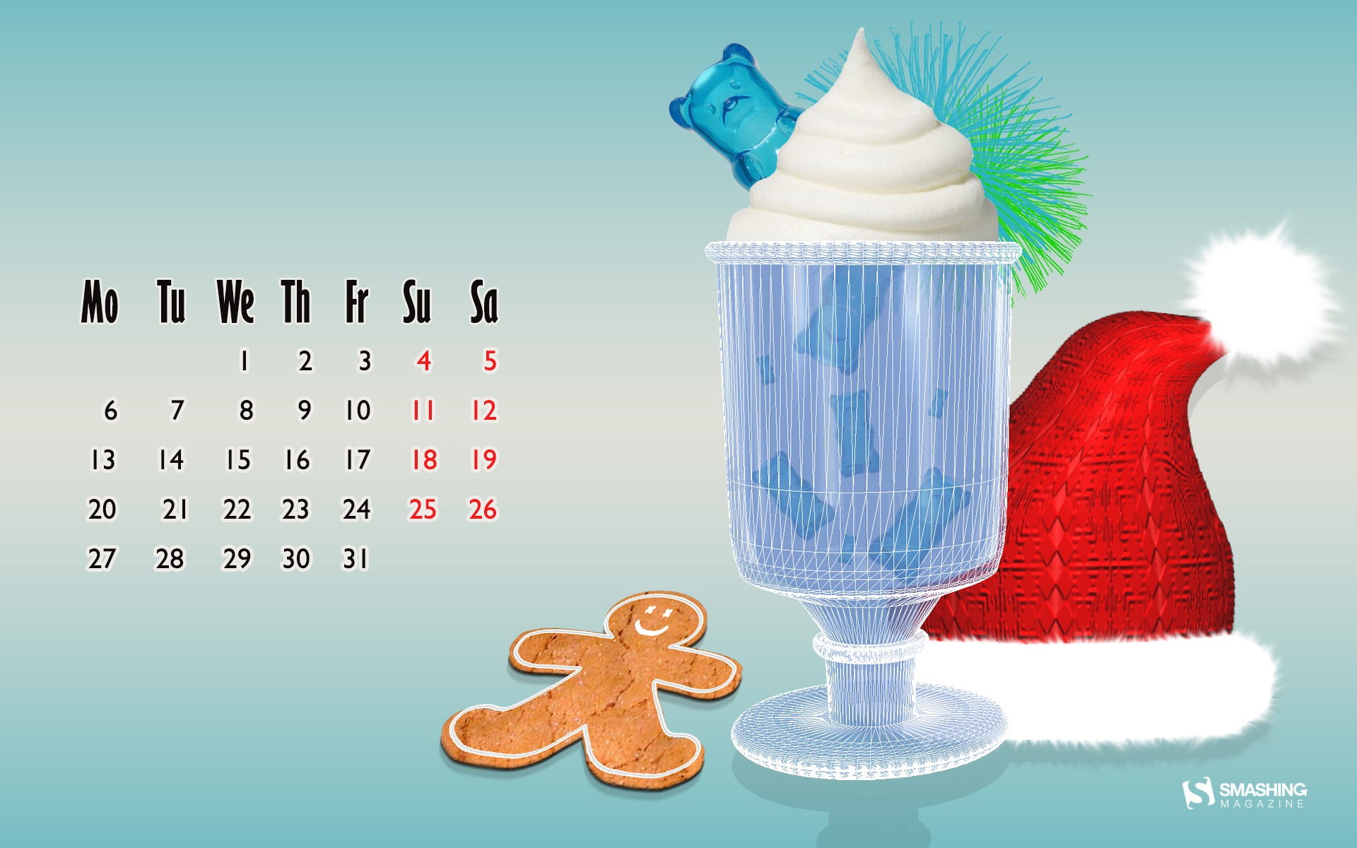 2014年1月 月曆壁紙(一) #13 - 1920x1200