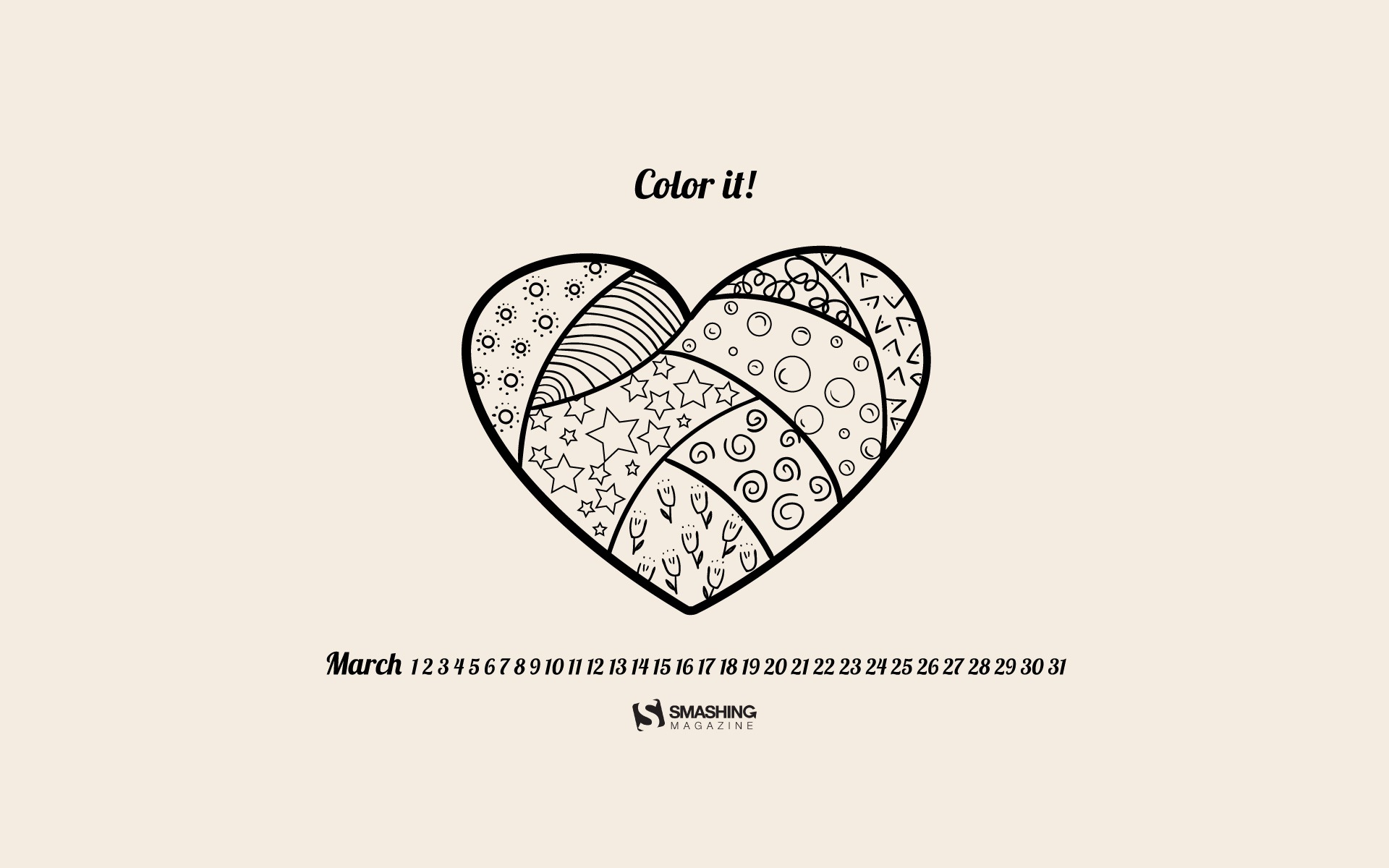 2014年3月カレンダー壁紙（1） #13 - 1920x1200