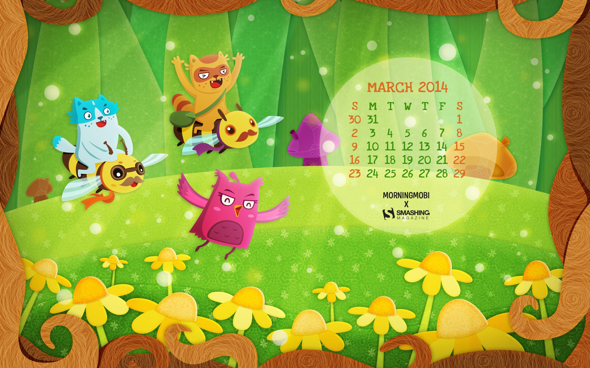 March 2014 calendar wallpaper (1) #16 - 1920x1200