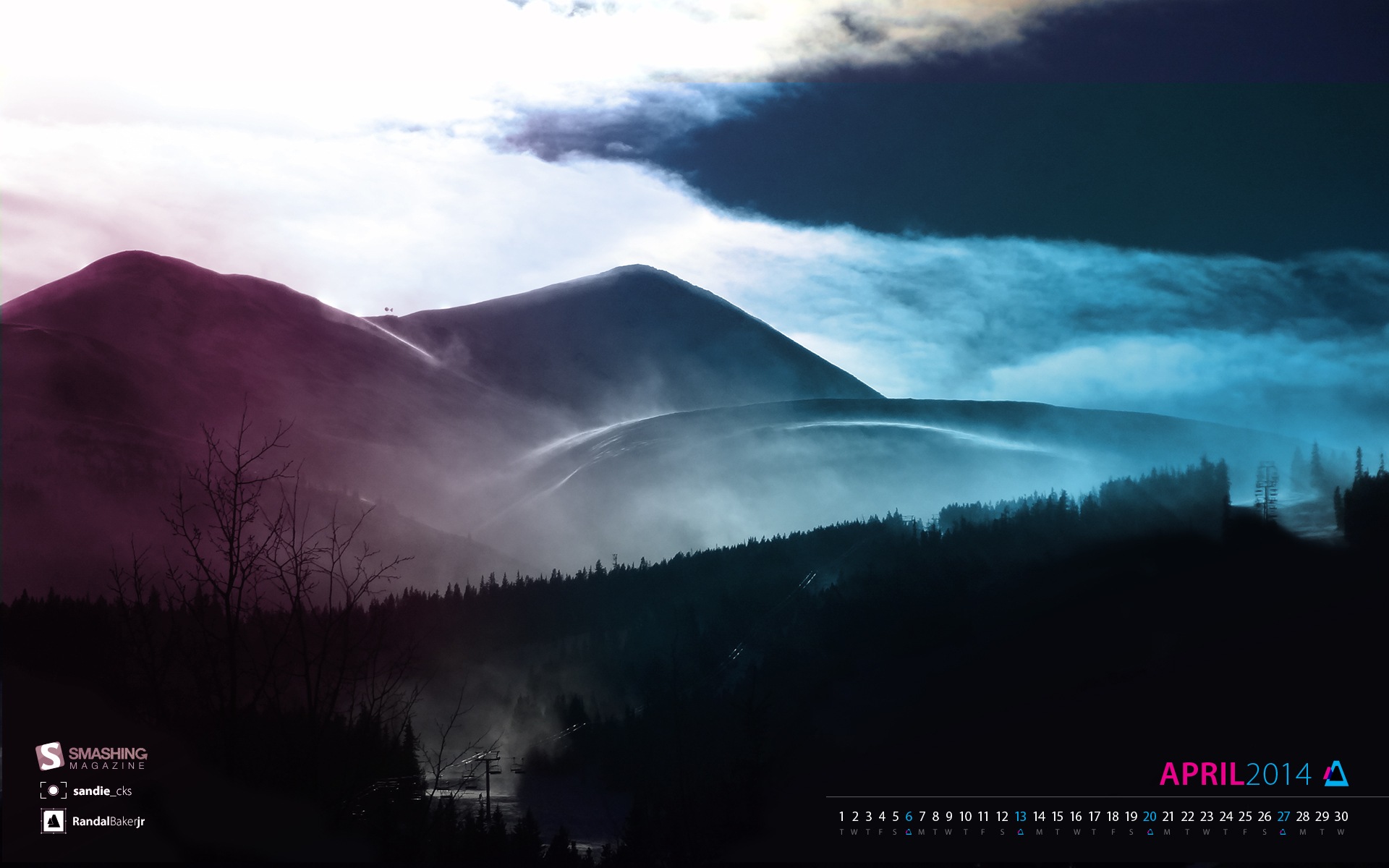 2014年4月 月曆壁紙(二) #1 - 1920x1200
