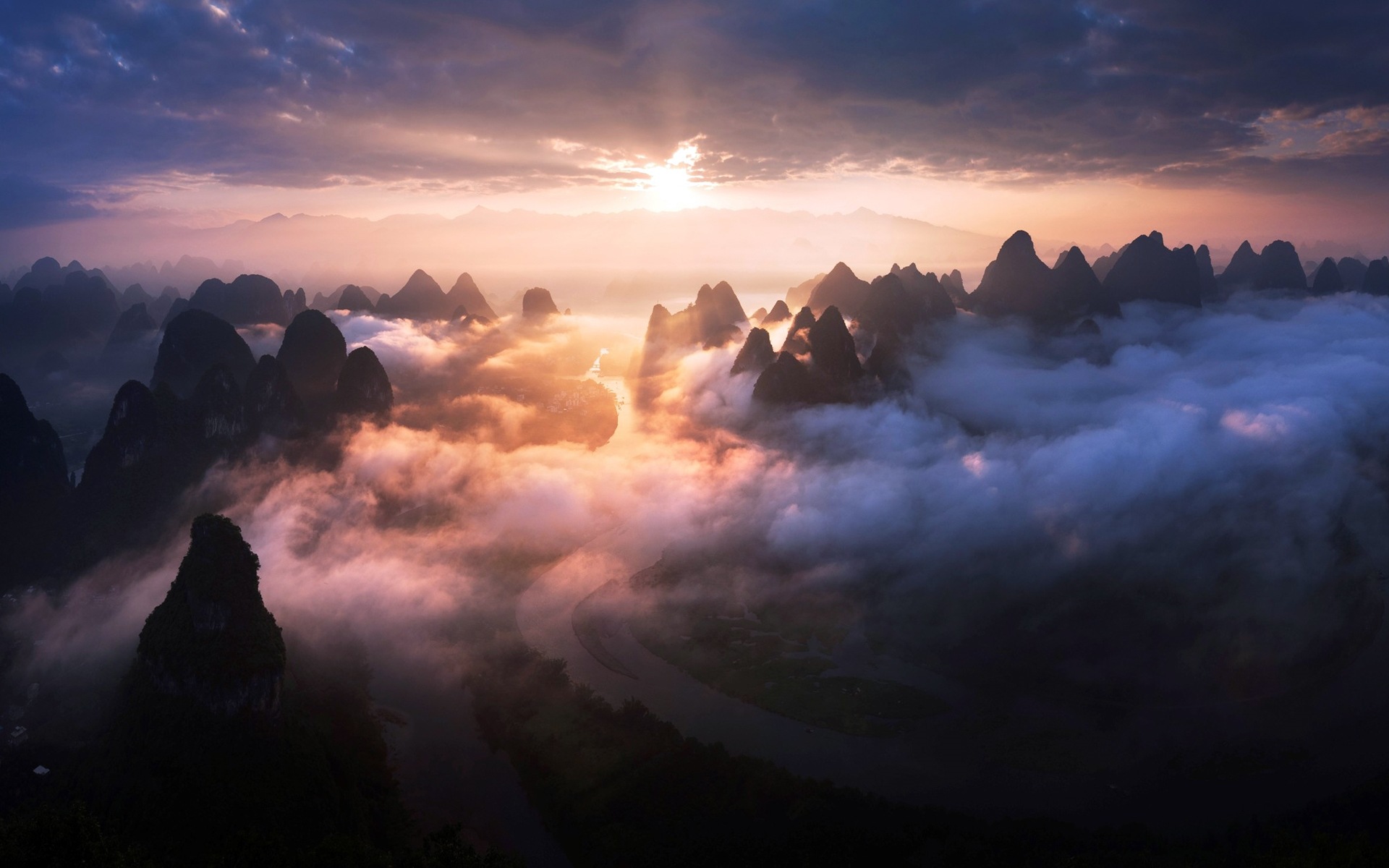朦朧的清晨風景，Windows 8 主題壁紙 #13 - 1920x1200