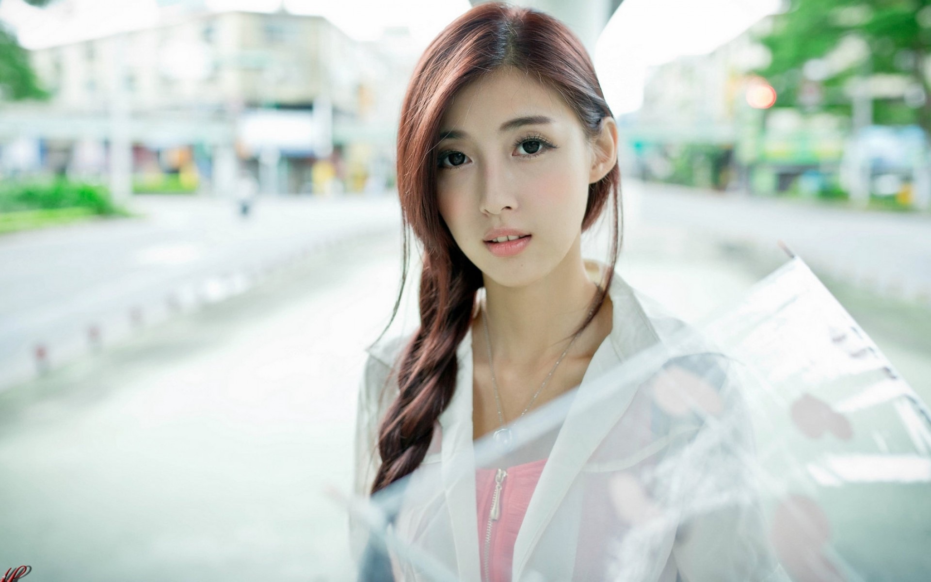 Rainy day pure girl HD wallpaper #4 - 1920x1200