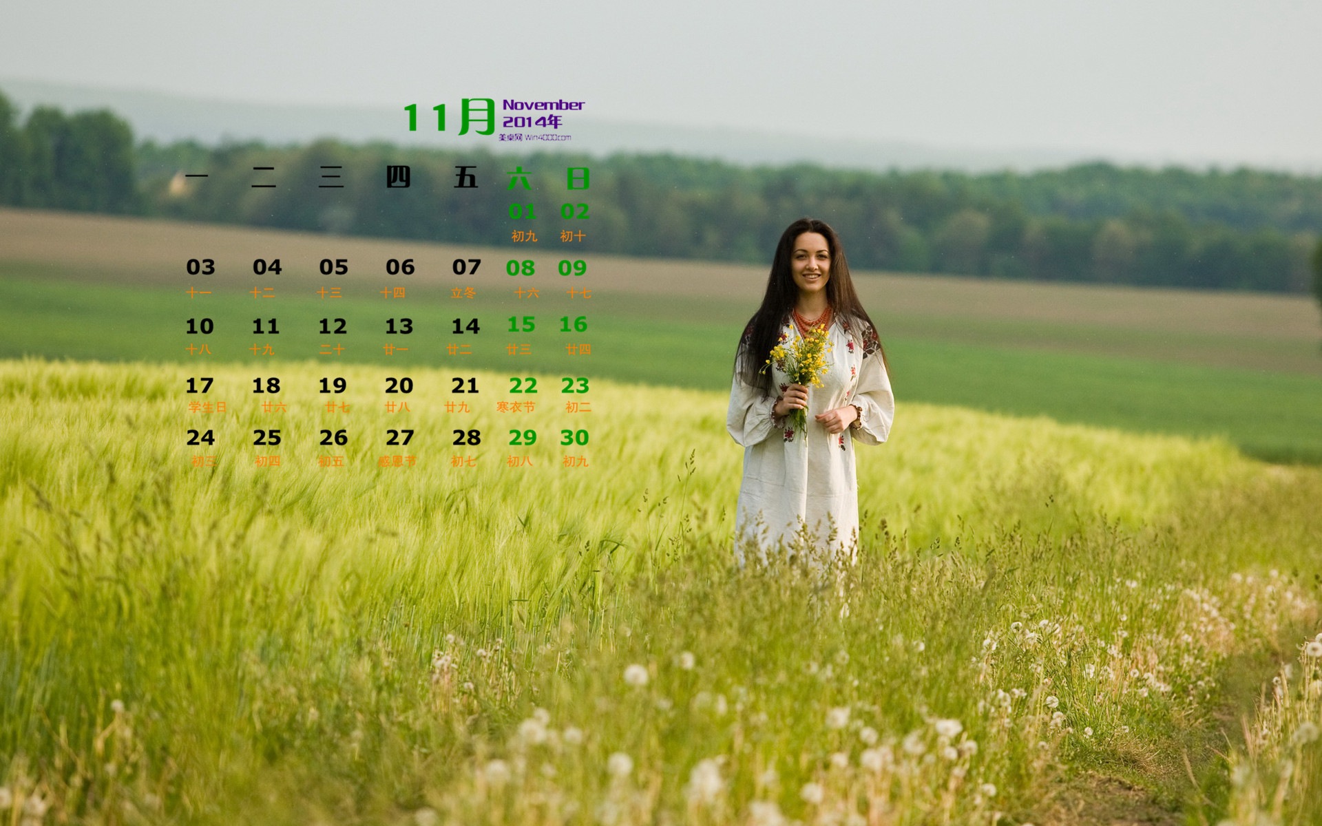 2014年11月 月曆壁紙(一) #13 - 1920x1200