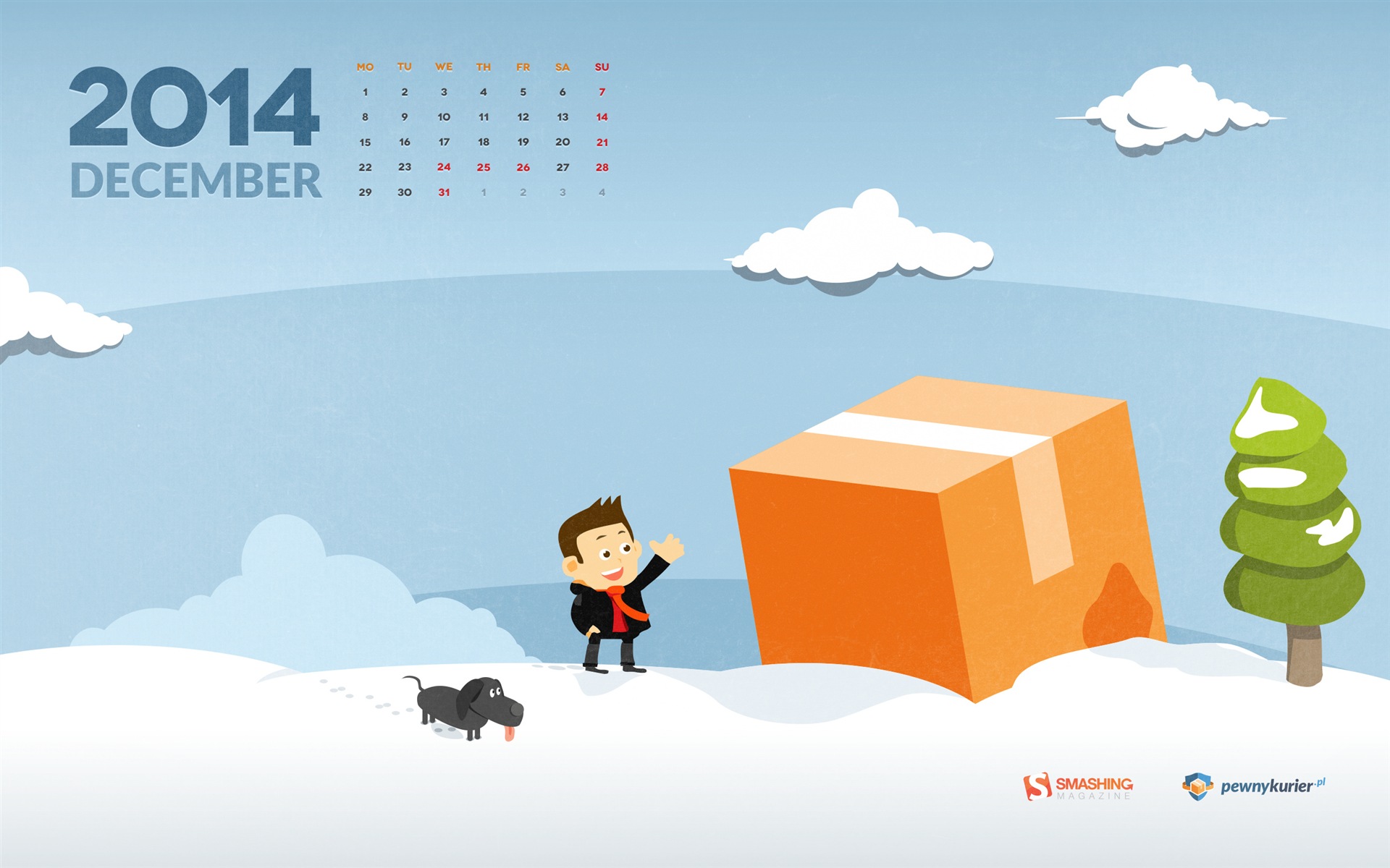 December 2014 Calendar wallpaper (2) #2 - 1920x1200