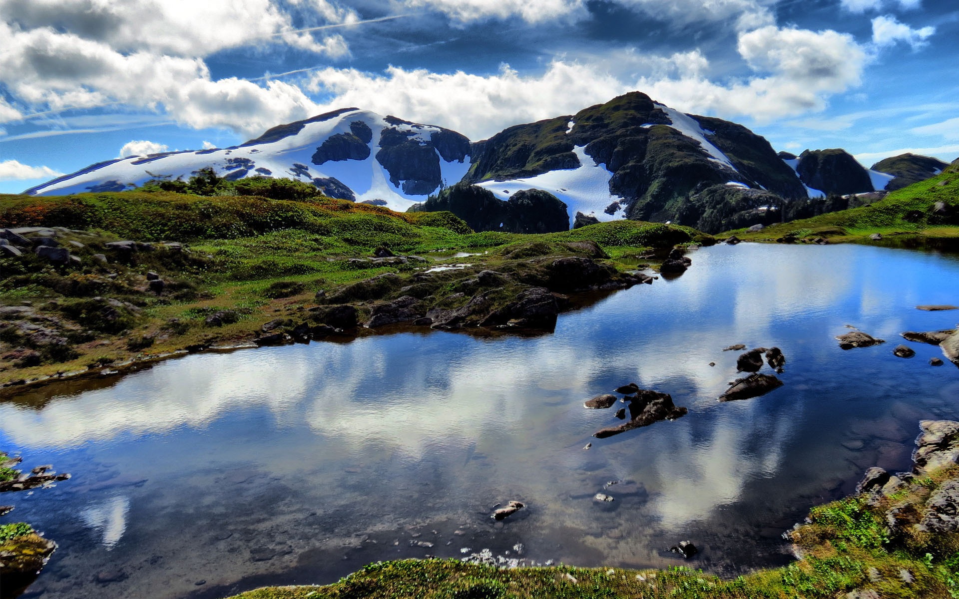 Winter, snow, mountains, lakes, trees, roads HD Wallpapers #9 - 1920x1200