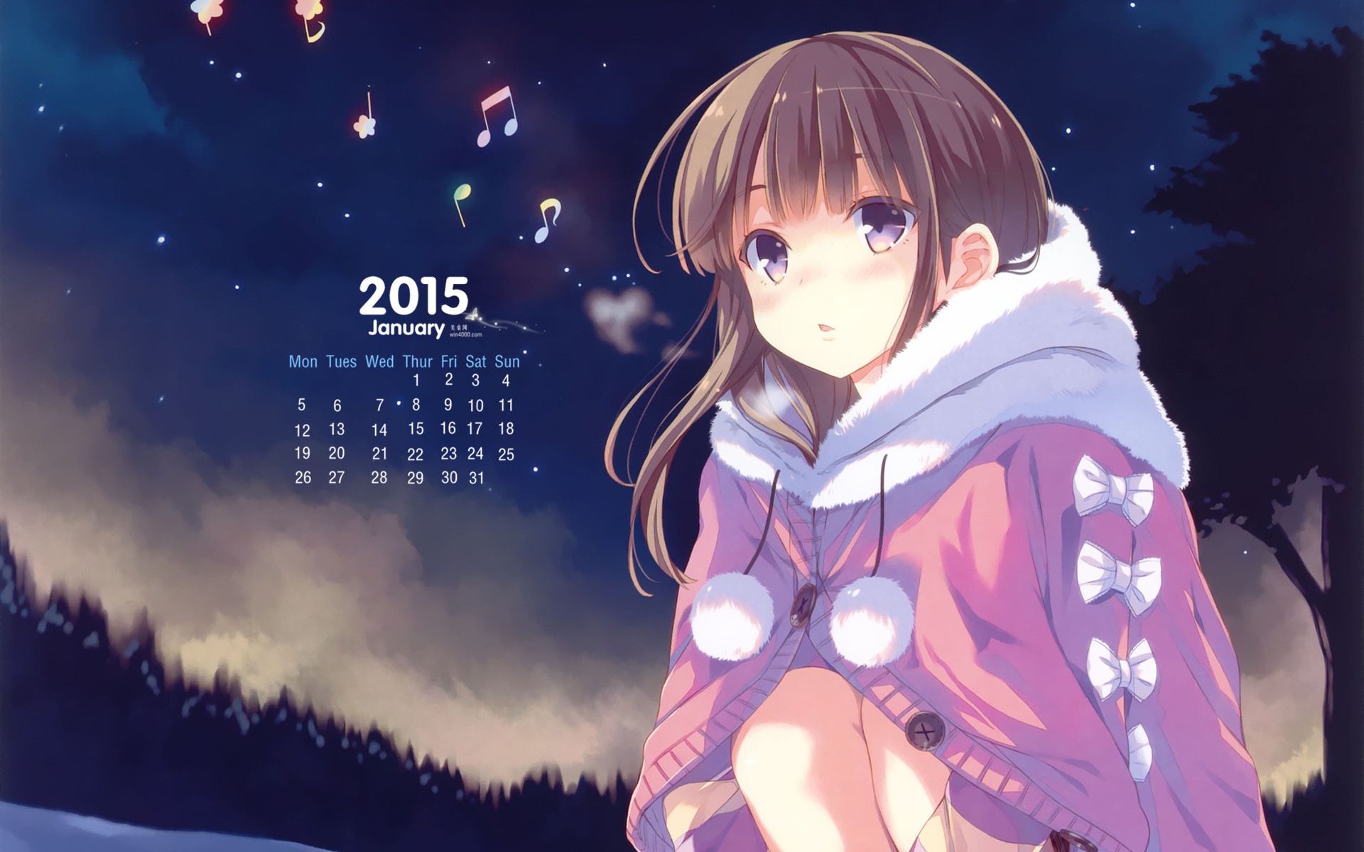 Janvier 2015 calendar fond d'écran (1) #6 - 1920x1200