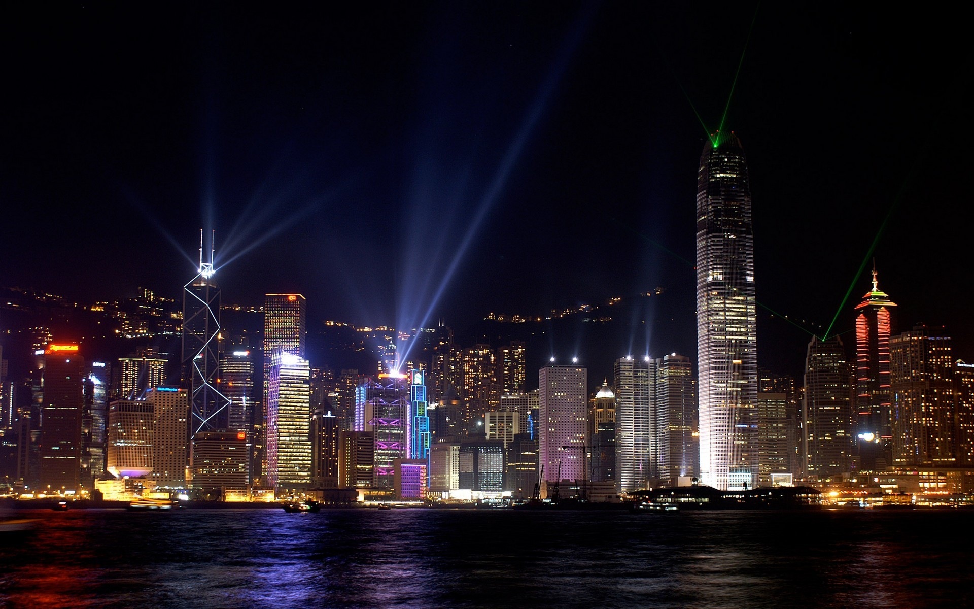 香港维多利亚港唯美夜景桌面壁纸 - 图片壁纸