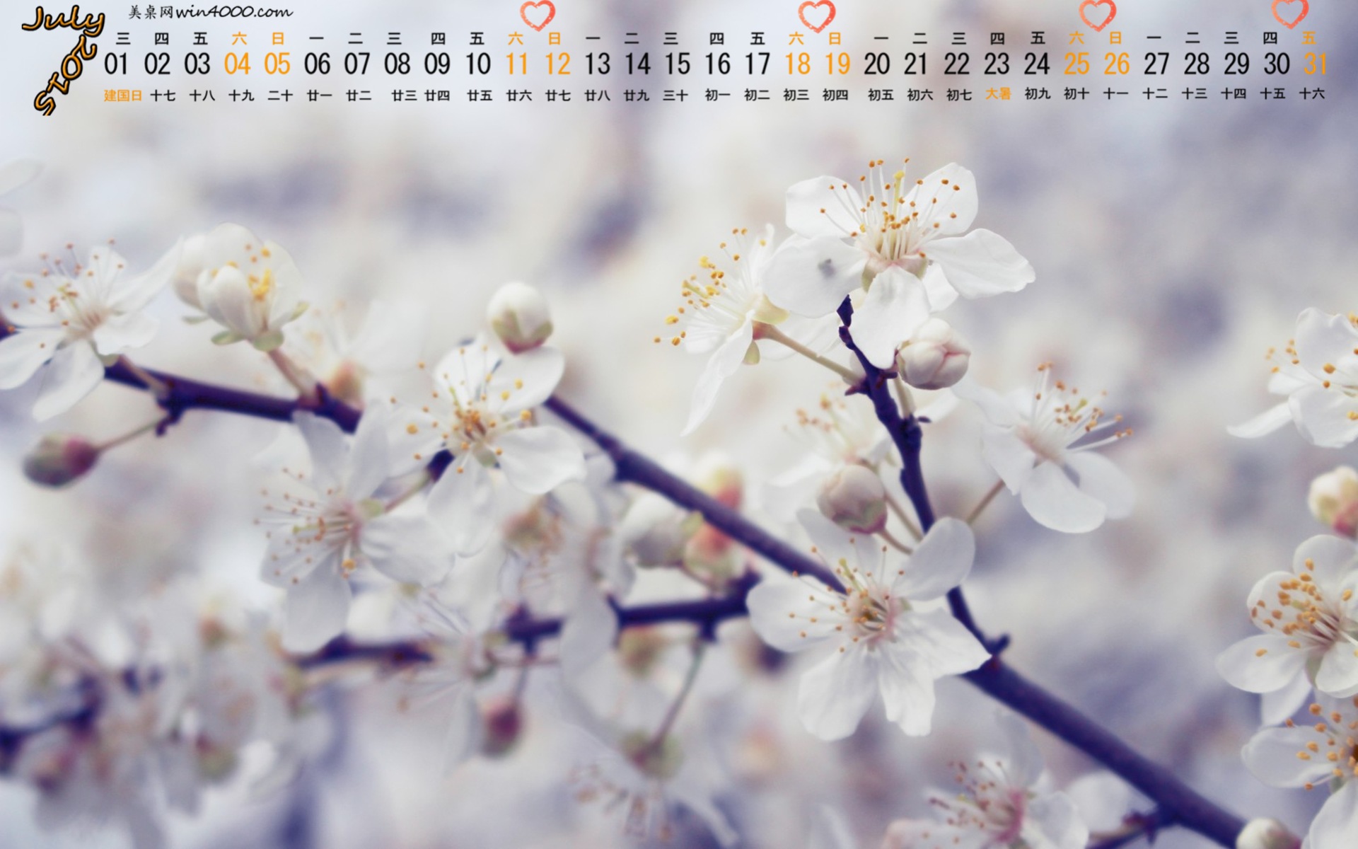 2015年7月 月曆壁紙(一) #10 - 1920x1200