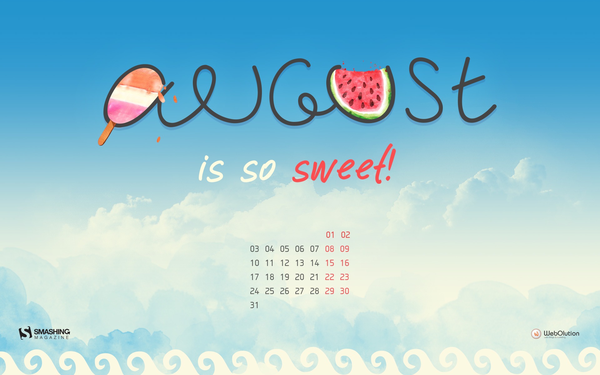 2015年8月 月曆壁紙(二) #1 - 1920x1200