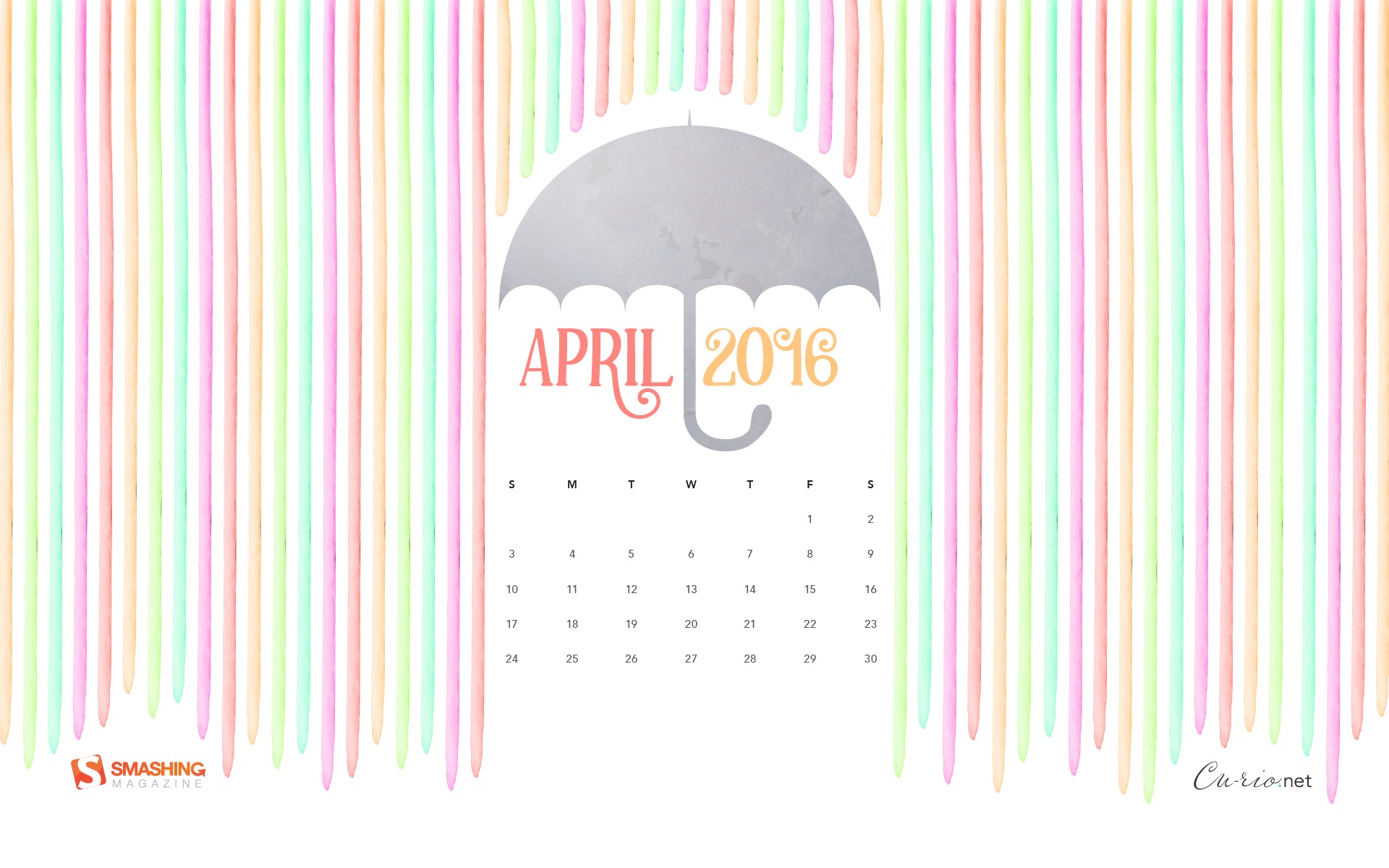 2016 April Kalender Wallpaper (2) #20 - 1920x1200