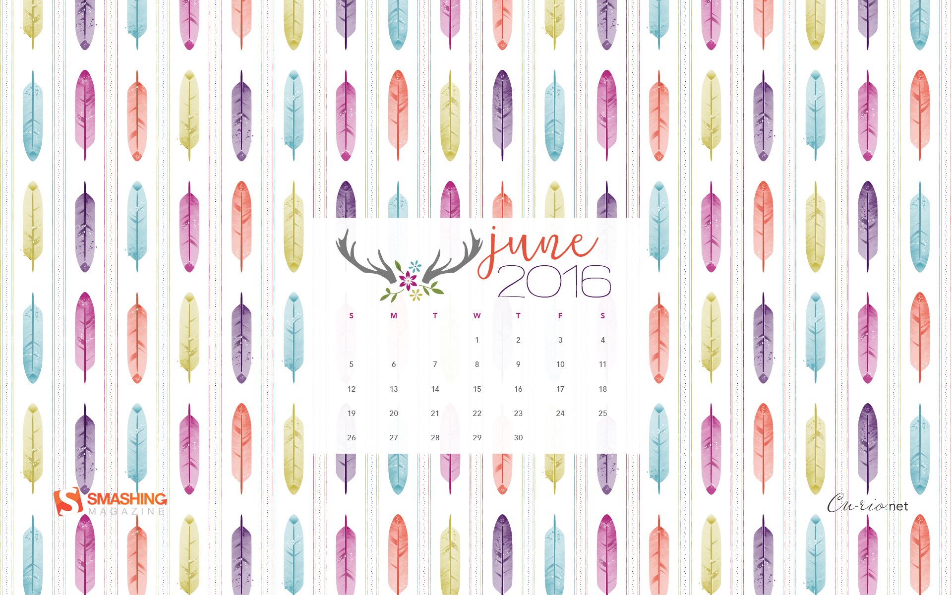 Juin 2016 calendrier fond d'écran (2) #10 - 1920x1200