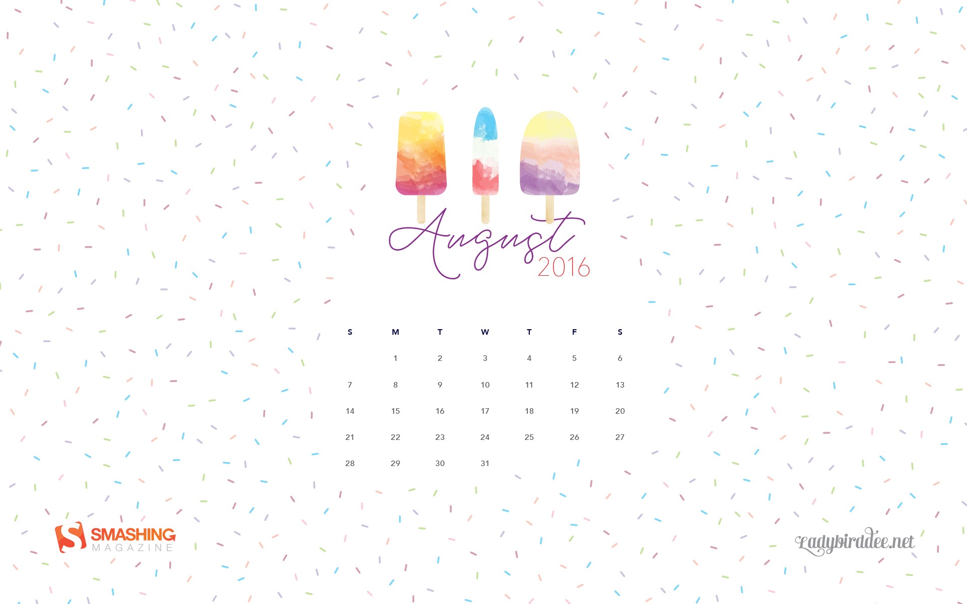 2016年8月 日曆壁紙(二) #8 - 1920x1200