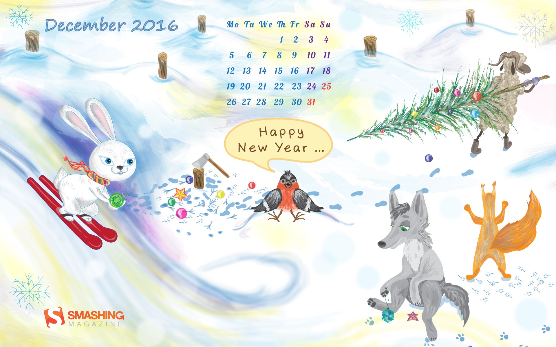 Prosince 2016 Vánoční téma kalendář tapeta (1) #27 - 1920x1200