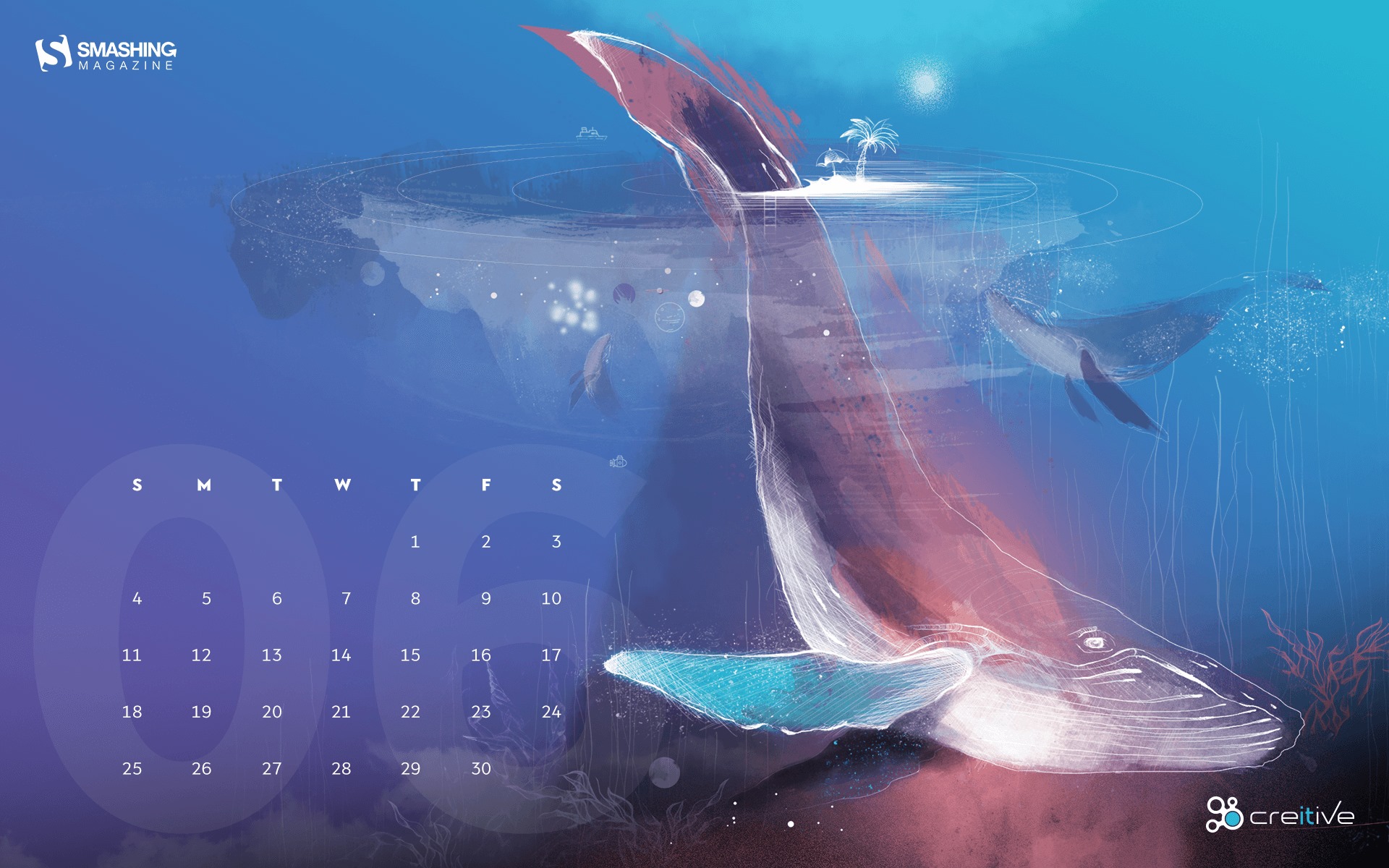 June 2017 calendar wallpaper #1 - 1920x1200