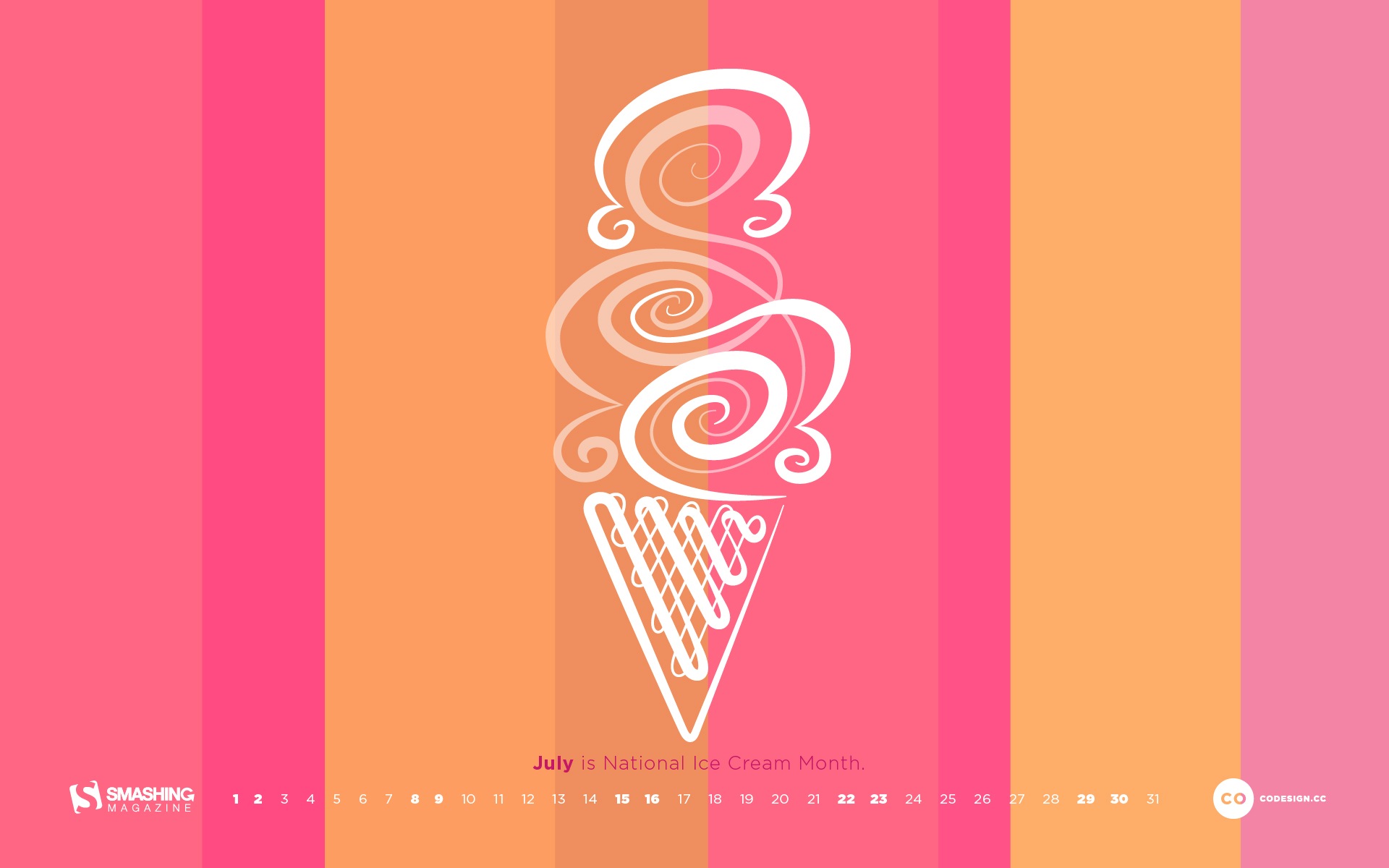 Fondo de escritorio del calendario de julio de 2017 #25 - 1920x1200