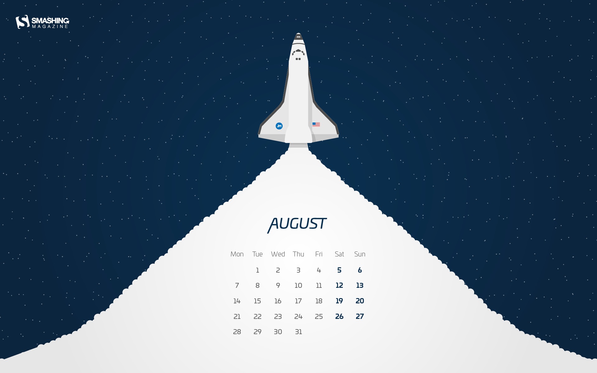 Fondo de escritorio del calendario de agosto de 2017 #13 - 1920x1200