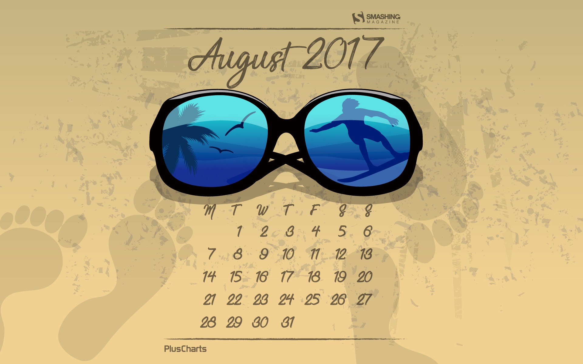 2017年8月 月曆壁紙 #21 - 1920x1200