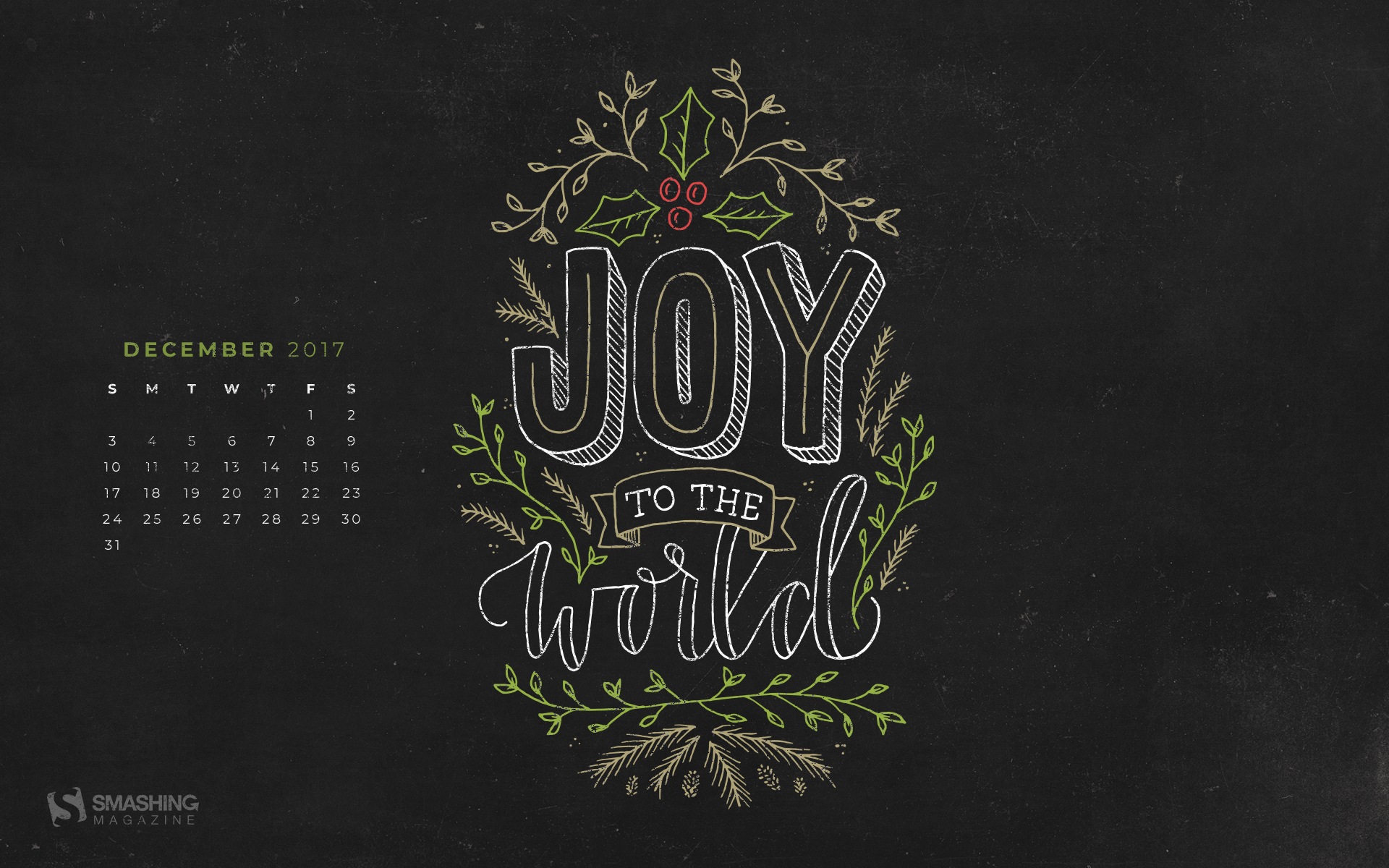 December 2017 Calendar Wallpaper #14 - 1920x1200