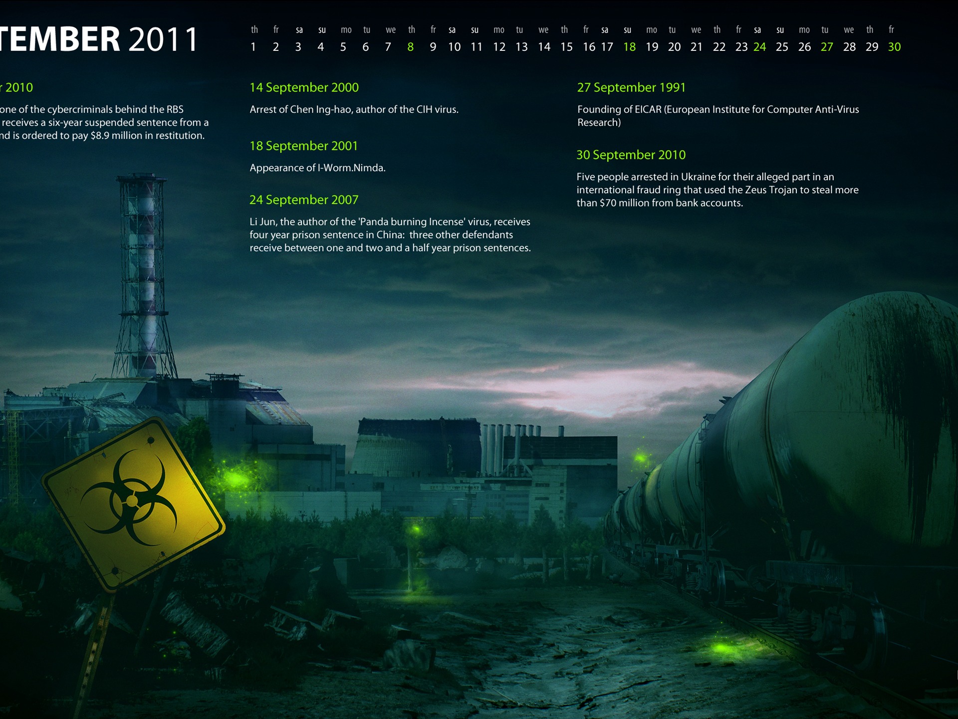 2011年9月 月曆壁紙(一) #3 - 1920x1440