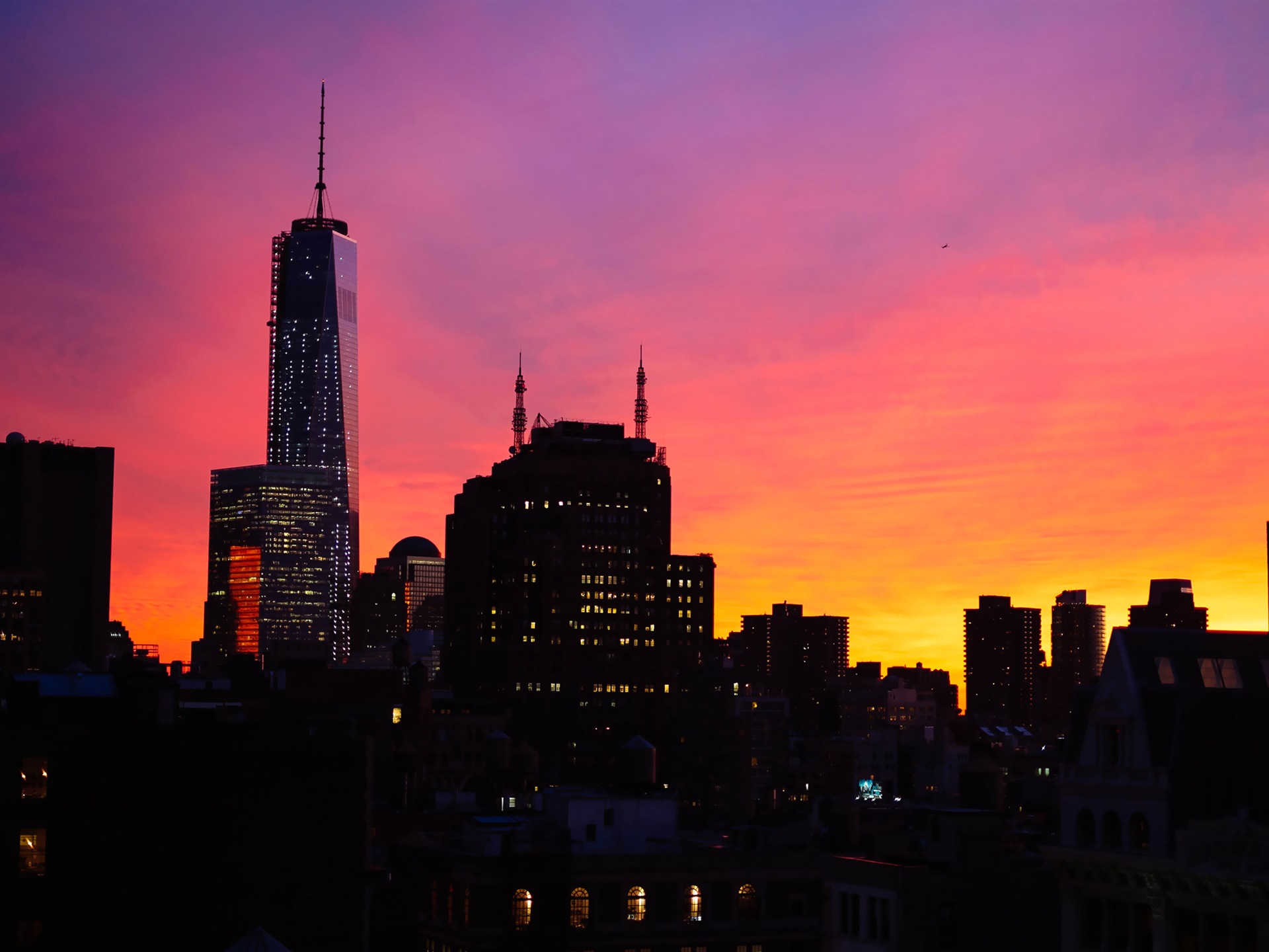 Empire State Building in New York, city night HD wallpapers #3 - 1920x1440