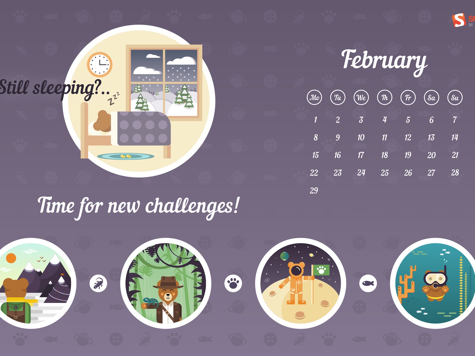 February 2016 Calendar wallpaper (2) #17 - 1920x1440