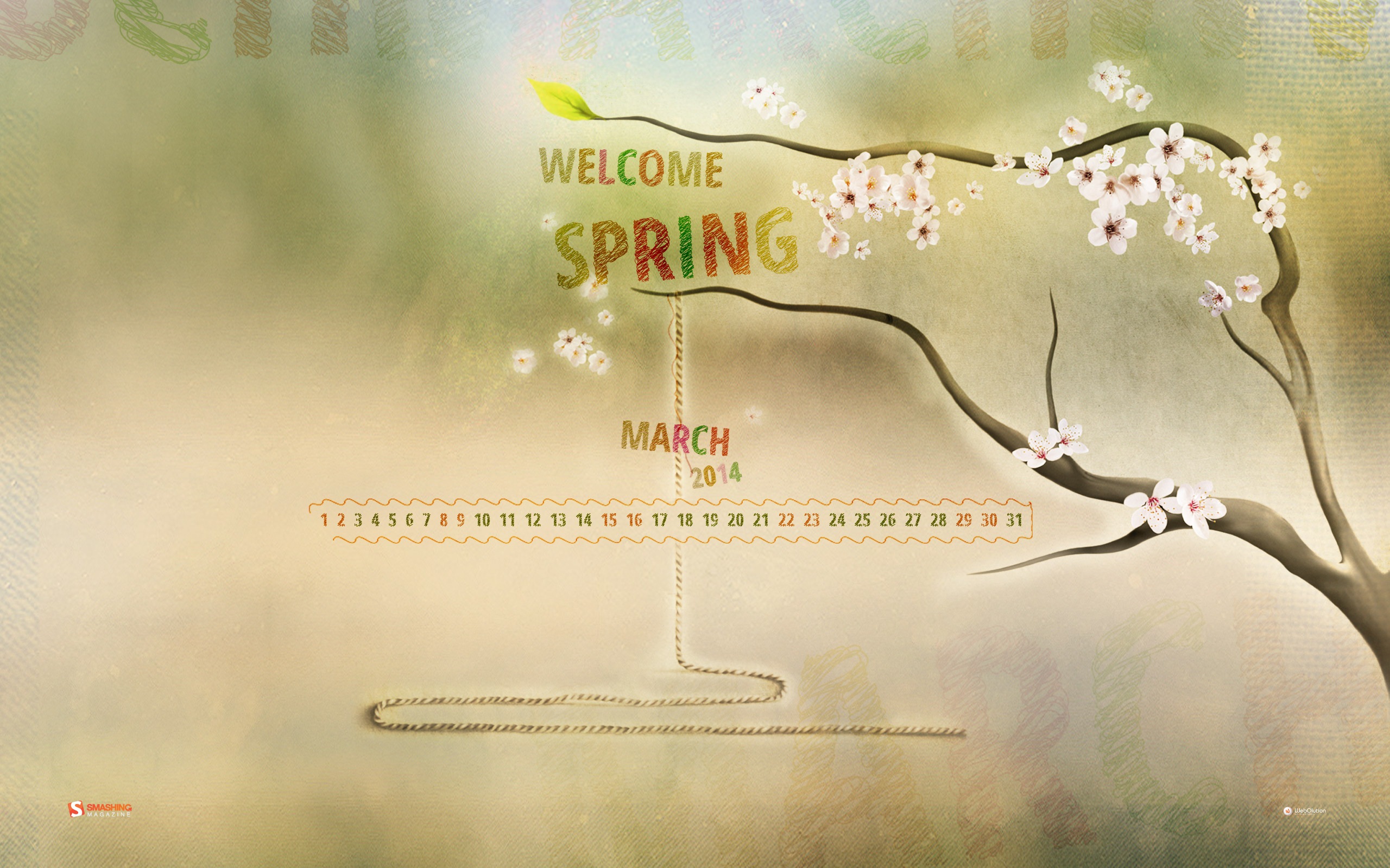 2014年3月 月曆壁紙(二) #17 - 2560x1600