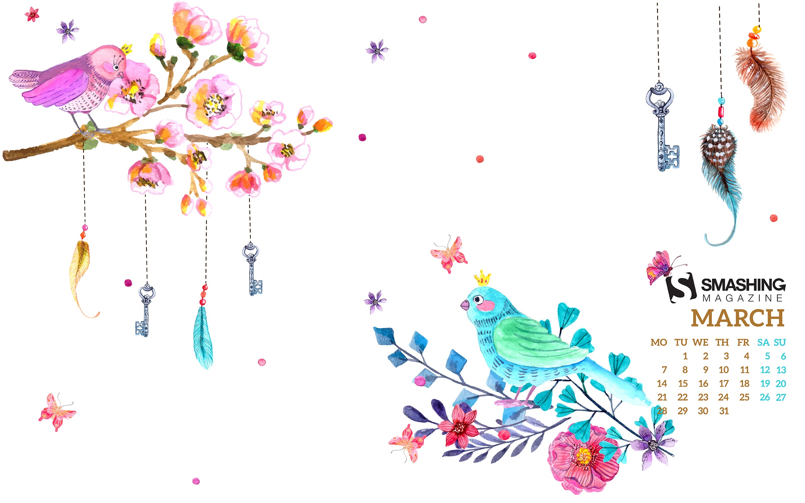 2016年3月 月曆壁紙(二) #15 - 2560x1600