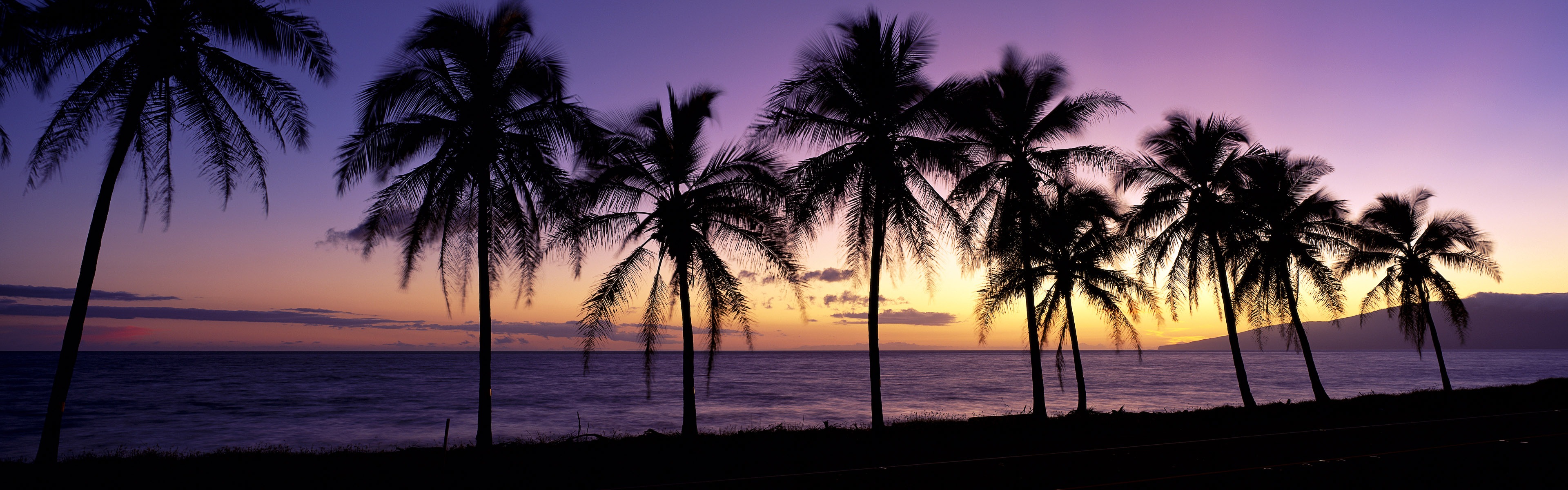 美しいビーチの夕日、Windows 8のパノラマワイドスクリーンの壁紙 #1 - 3840x1200