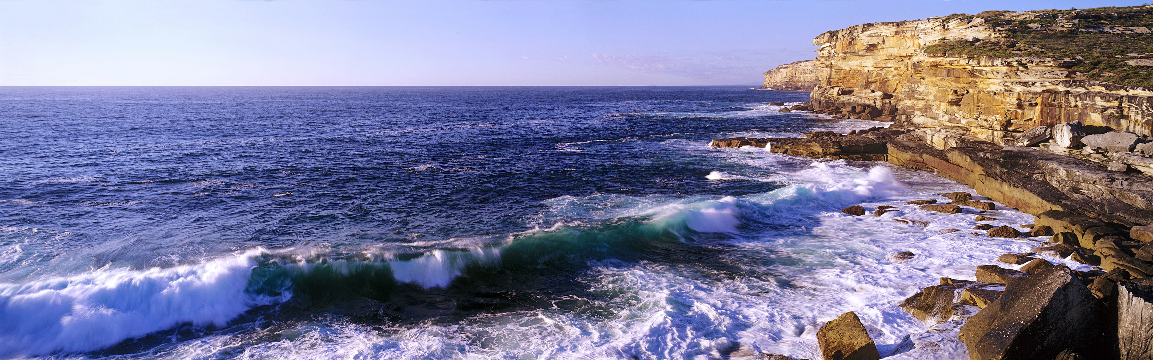 아름다운 해변 일몰, 윈도우 8 파노라마 와이드 스크린 배경 화면 #4 - 3840x1200