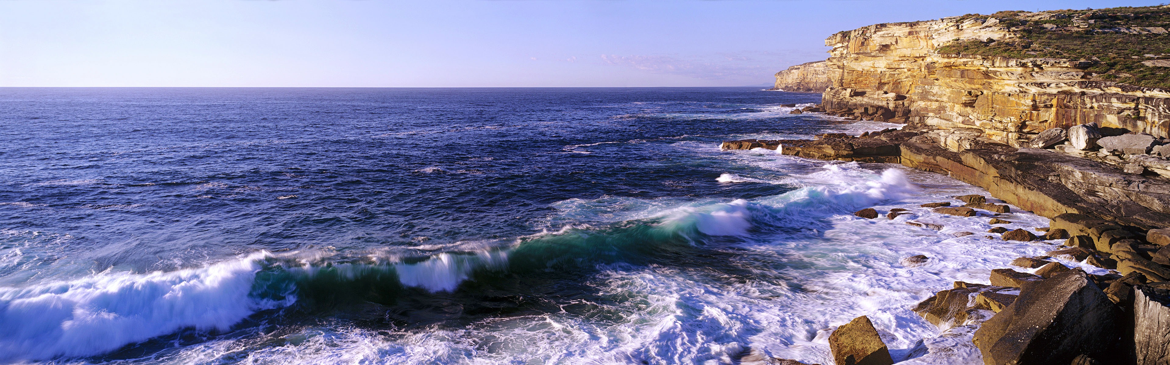 美しいビーチの夕日、Windows 8のパノラマワイドスクリーンの壁紙 #4 - 3840x1200