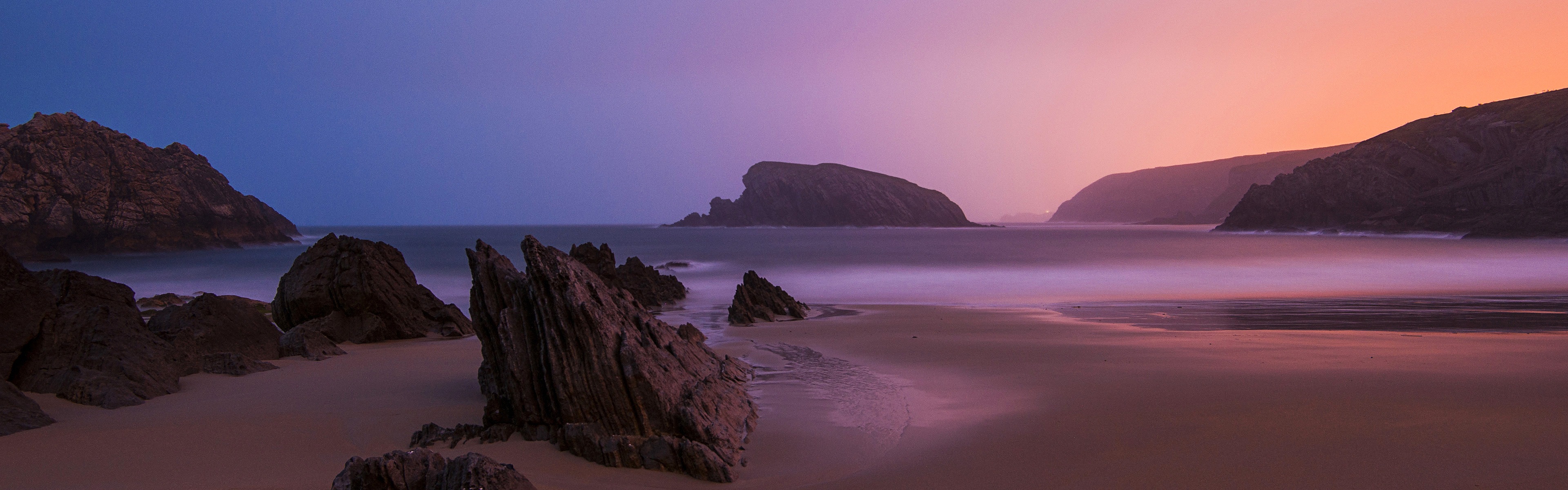 Schöner Strand Sonnenuntergang, Windows 8 Panorama-Widescreen-Wallpaper #5 - 3840x1200