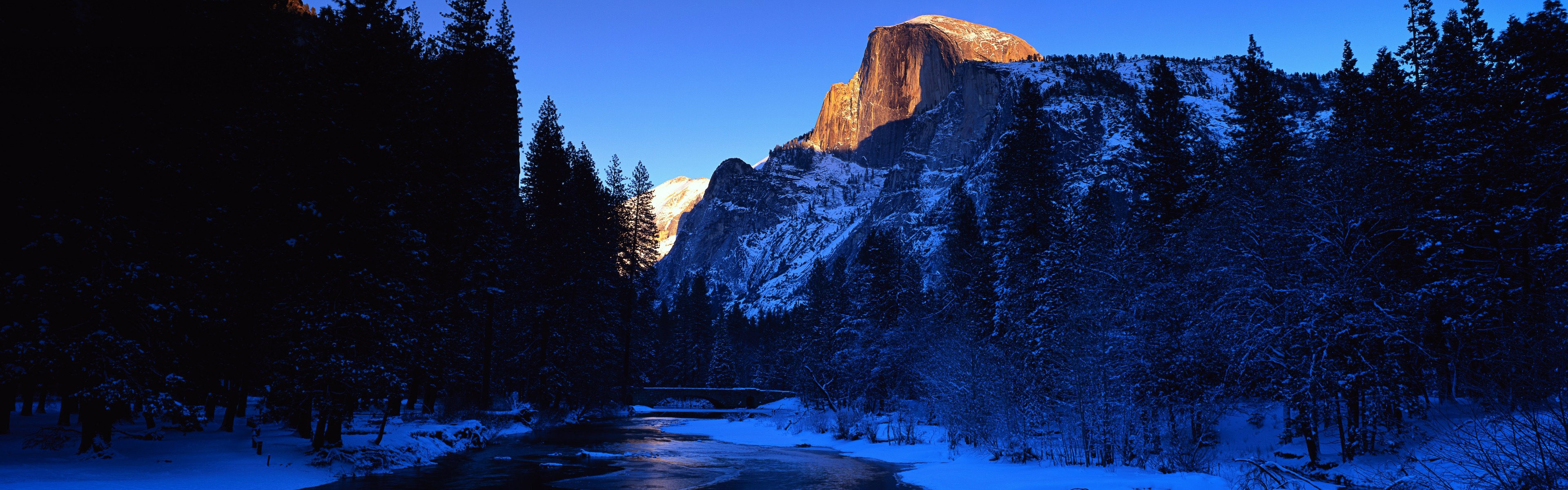 寒冷冬天美麗的雪景，Windows 8 全景寬屏壁紙 #1 - 3840x1200
