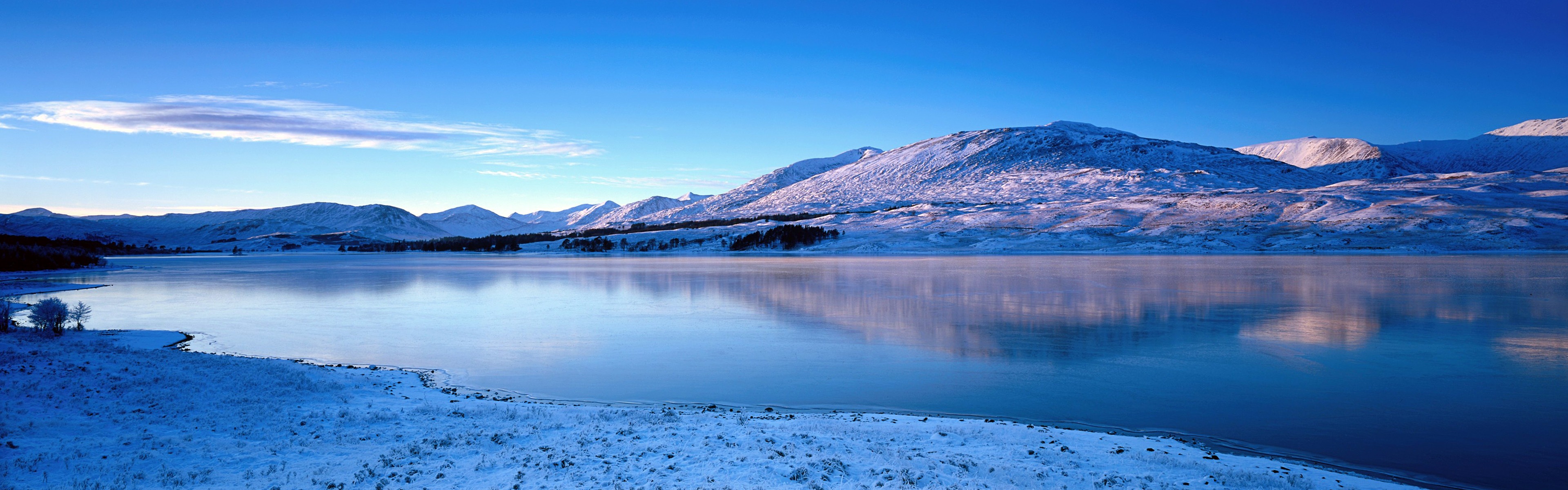 寒冷冬天美麗的雪景，Windows 8 全景寬屏壁紙 #5 - 3840x1200