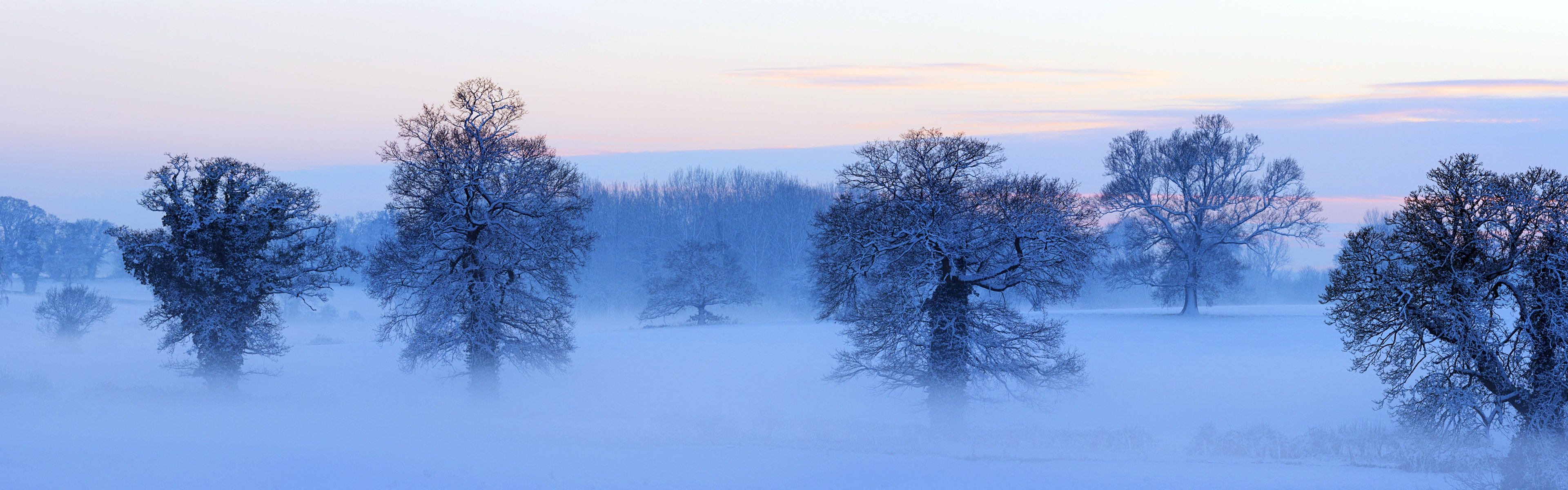 寒冷冬天美麗的雪景，Windows 8 全景寬屏壁紙 #6 - 3840x1200