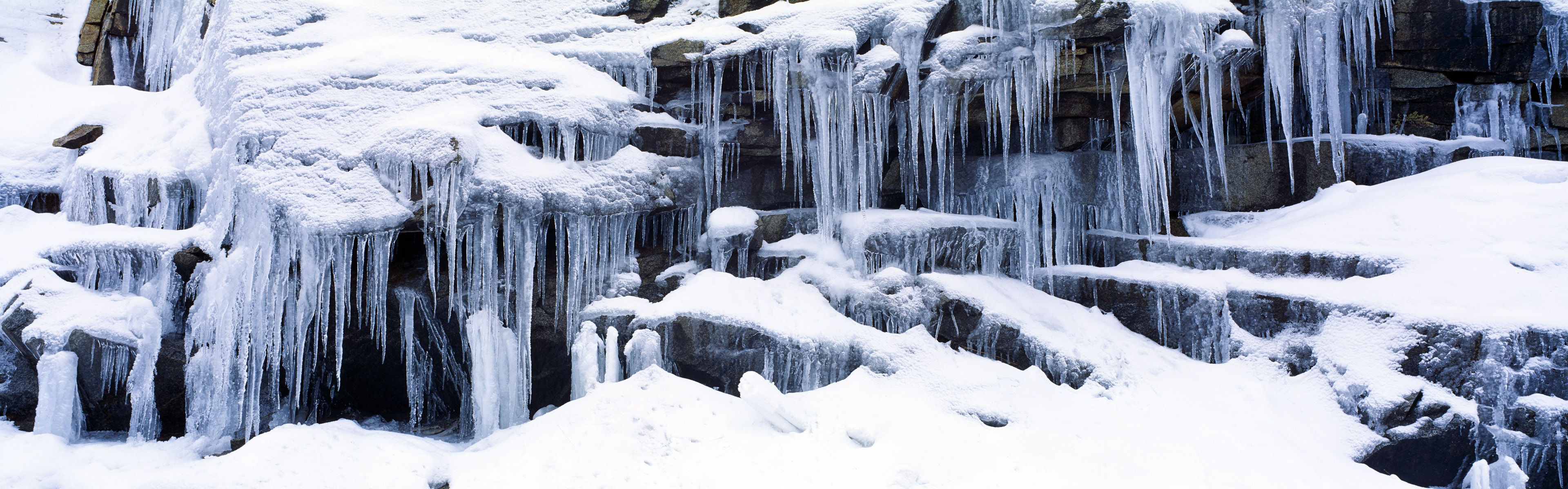 寒冷冬天美麗的雪景，Windows 8 全景寬屏壁紙 #7 - 3840x1200