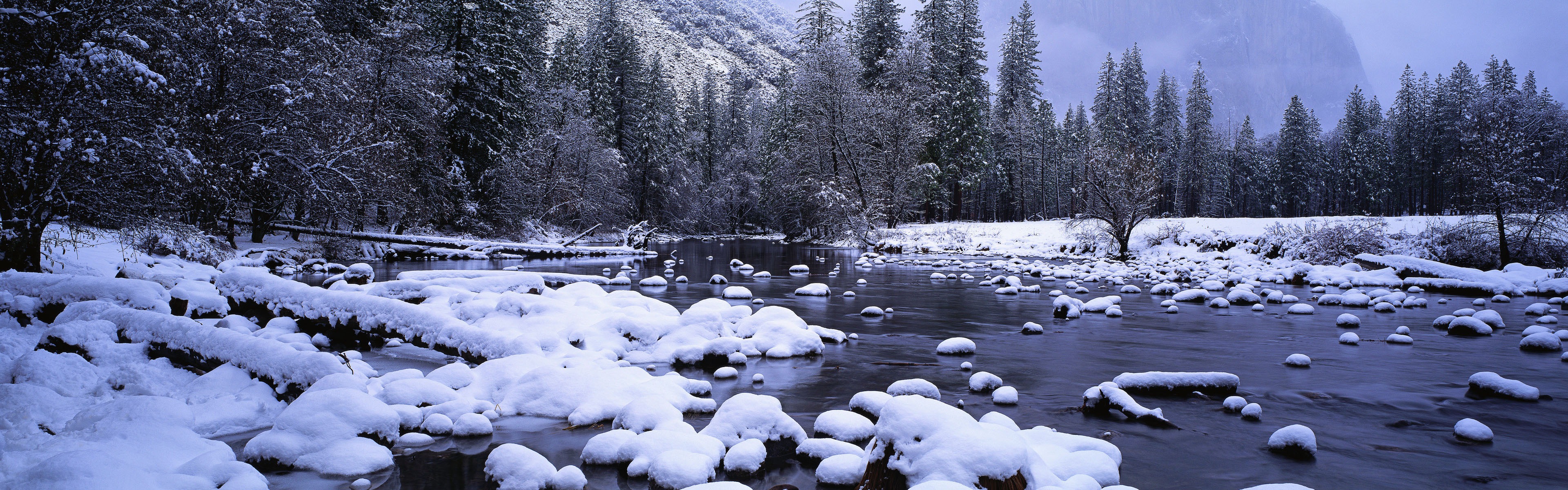 美しい寒い冬の雪、Windows 8のパノラマワイドスクリーンの壁紙 #10 - 3840x1200