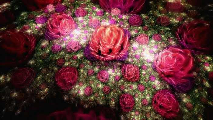 3D夢幻抽象花朵壁紙 #9