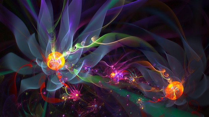 3D夢幻抽象花朵壁紙 #11